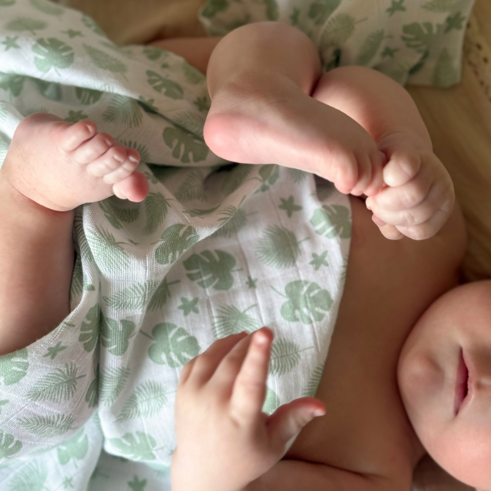 Summerville Organic Babyteppe i musselin, Tropical Green, 1 stk.