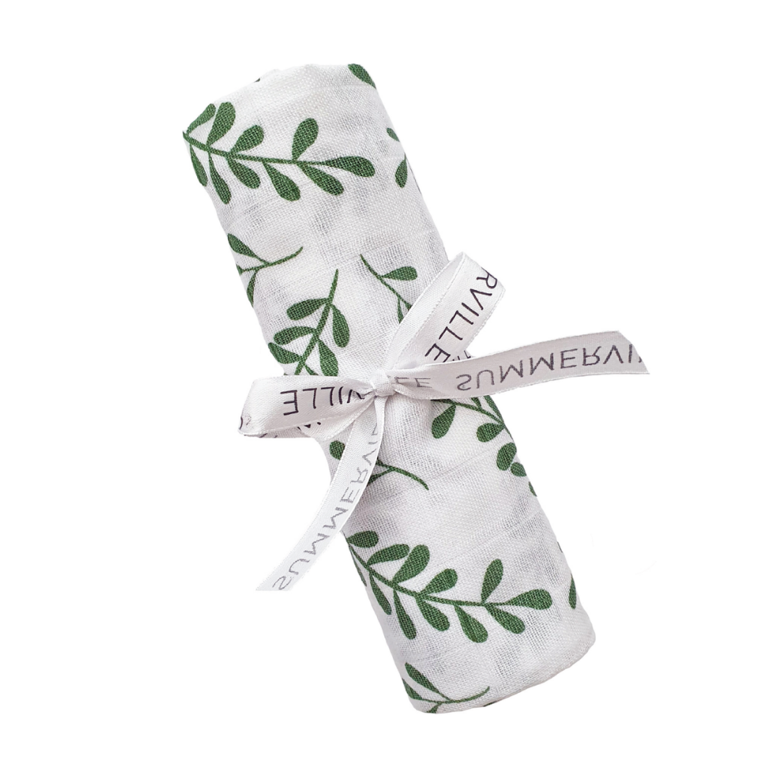 Summerville Organic Babyteppe i musselin, Floral Basil, 1 stk.