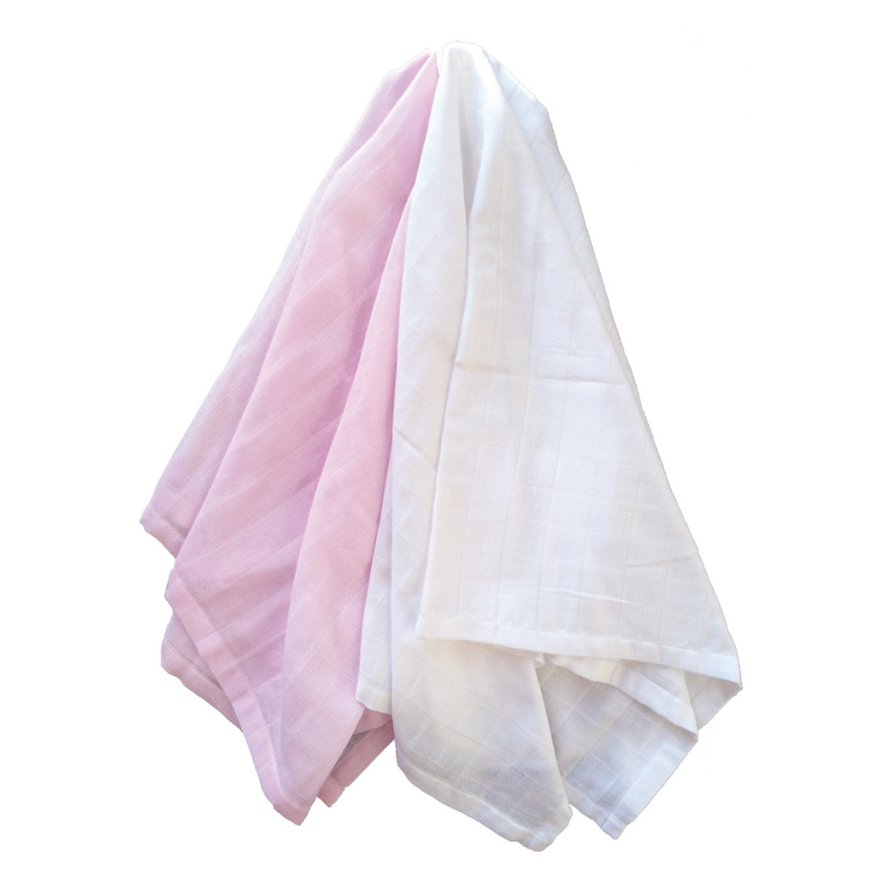 Summerville Babyteppe i musselin, Pink/White, 2 stk.