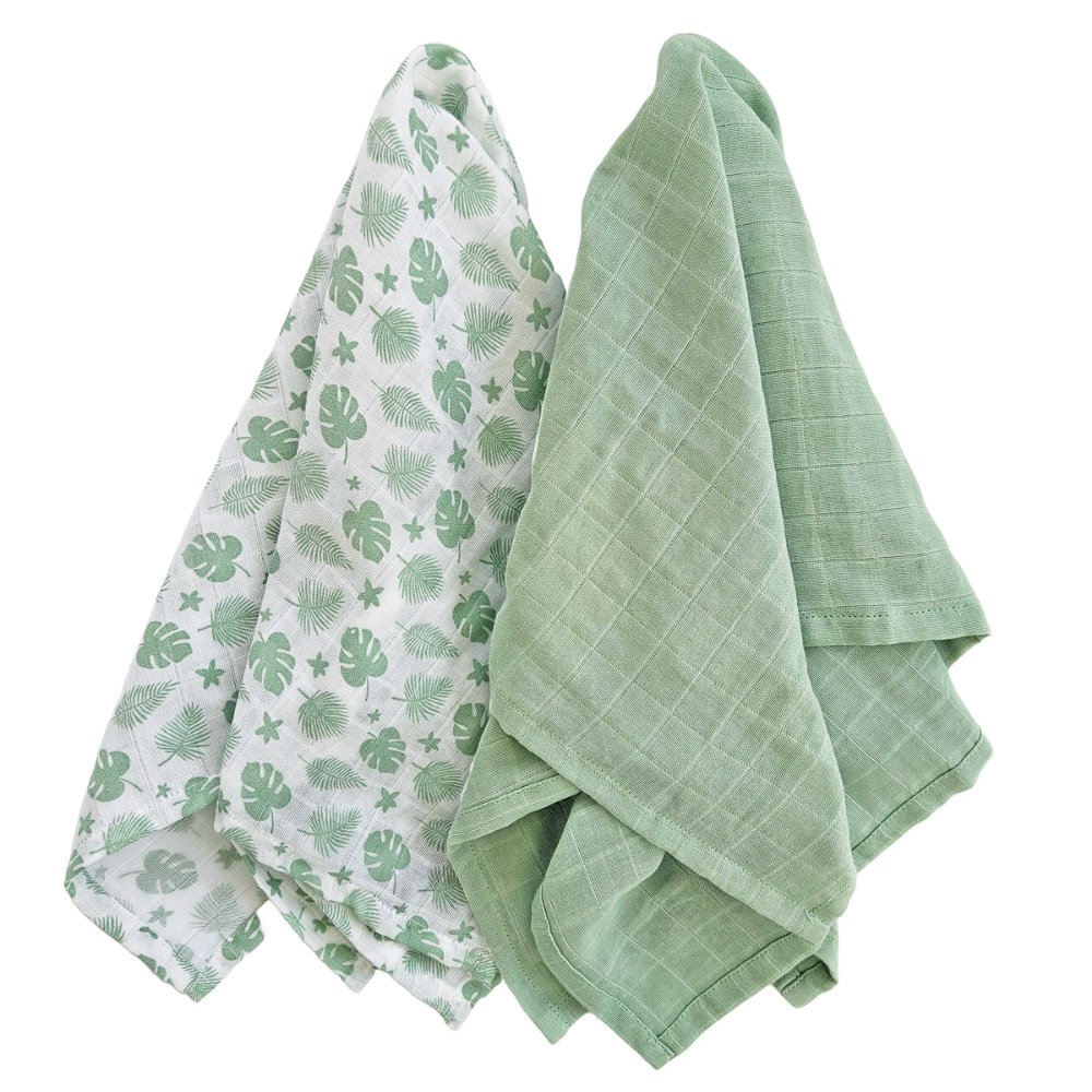 Summerville Organic Babyteppe i musselin, Tropical Green, 2 stk.