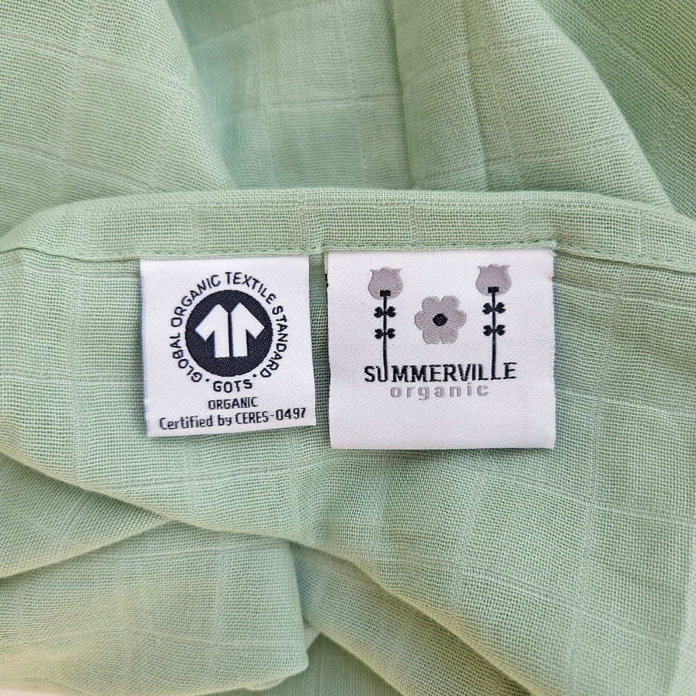 Summerville Organic Babyteppe i musselin, Cameo Green, 1 stk.