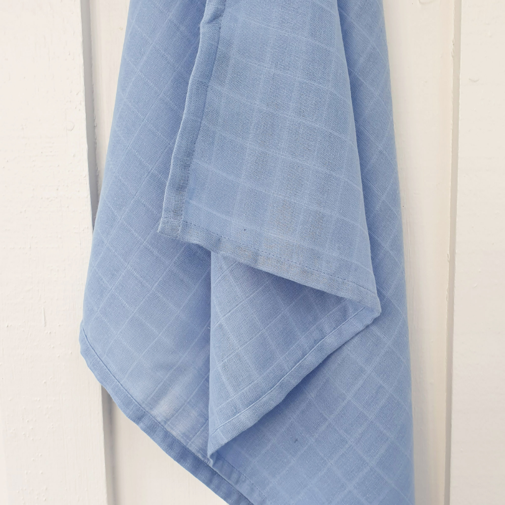 Summerville Organic Babyteppe i musselin, Forever Blue/White, 2 stk.