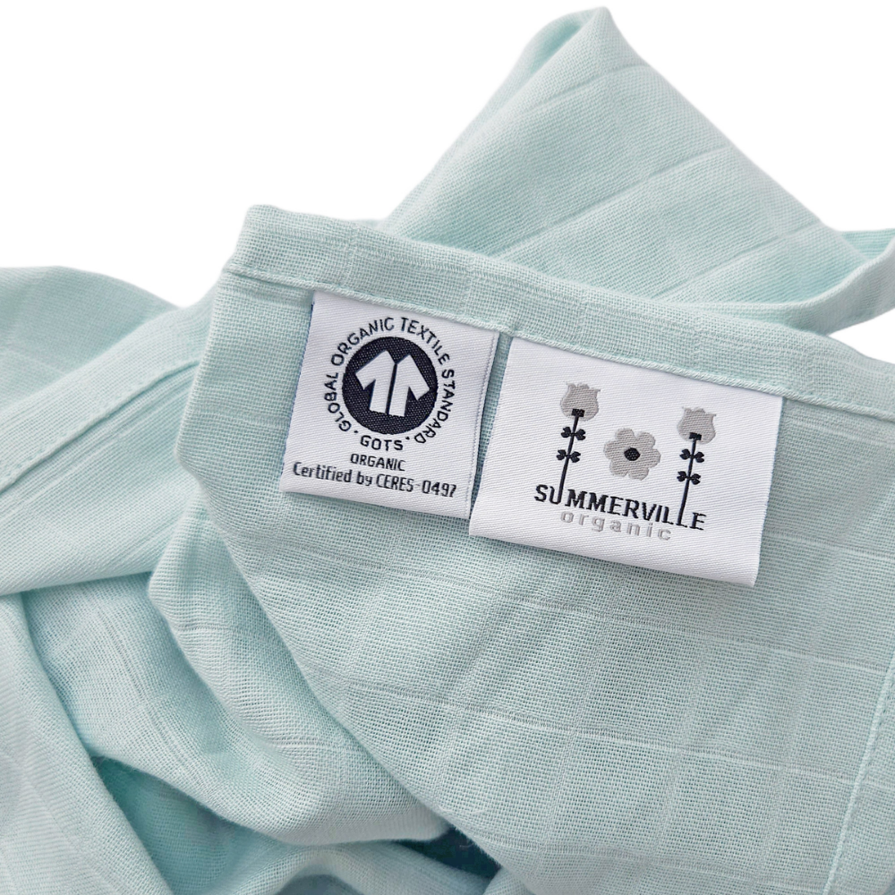 Summerville Organic Babyteppe i musselin, Ice Blue, 1 stk.