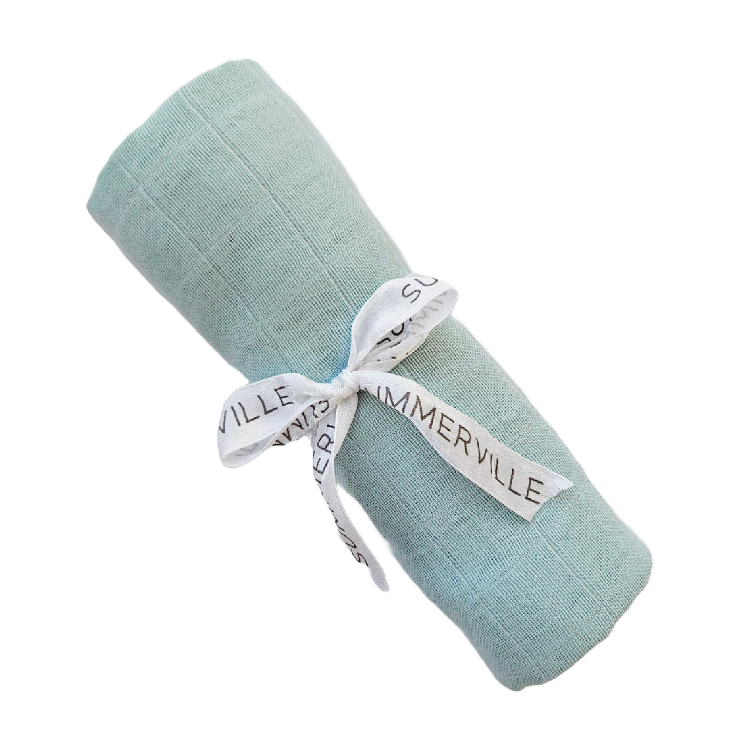 Summerville Organic Babyteppe i musselin, Isblå, 1 stk