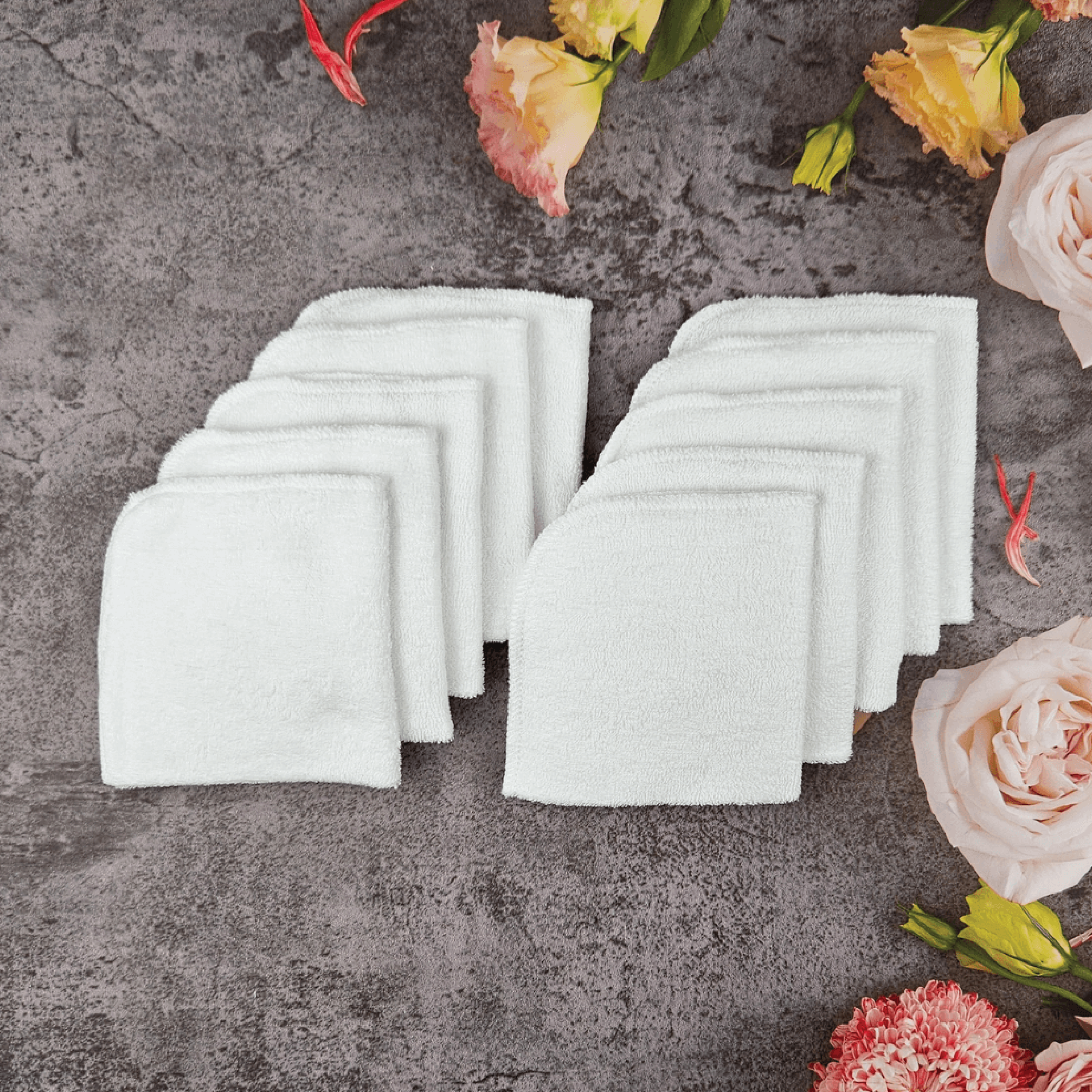 Summerville Organic Vaskekluter, Hvit, 10 stk.