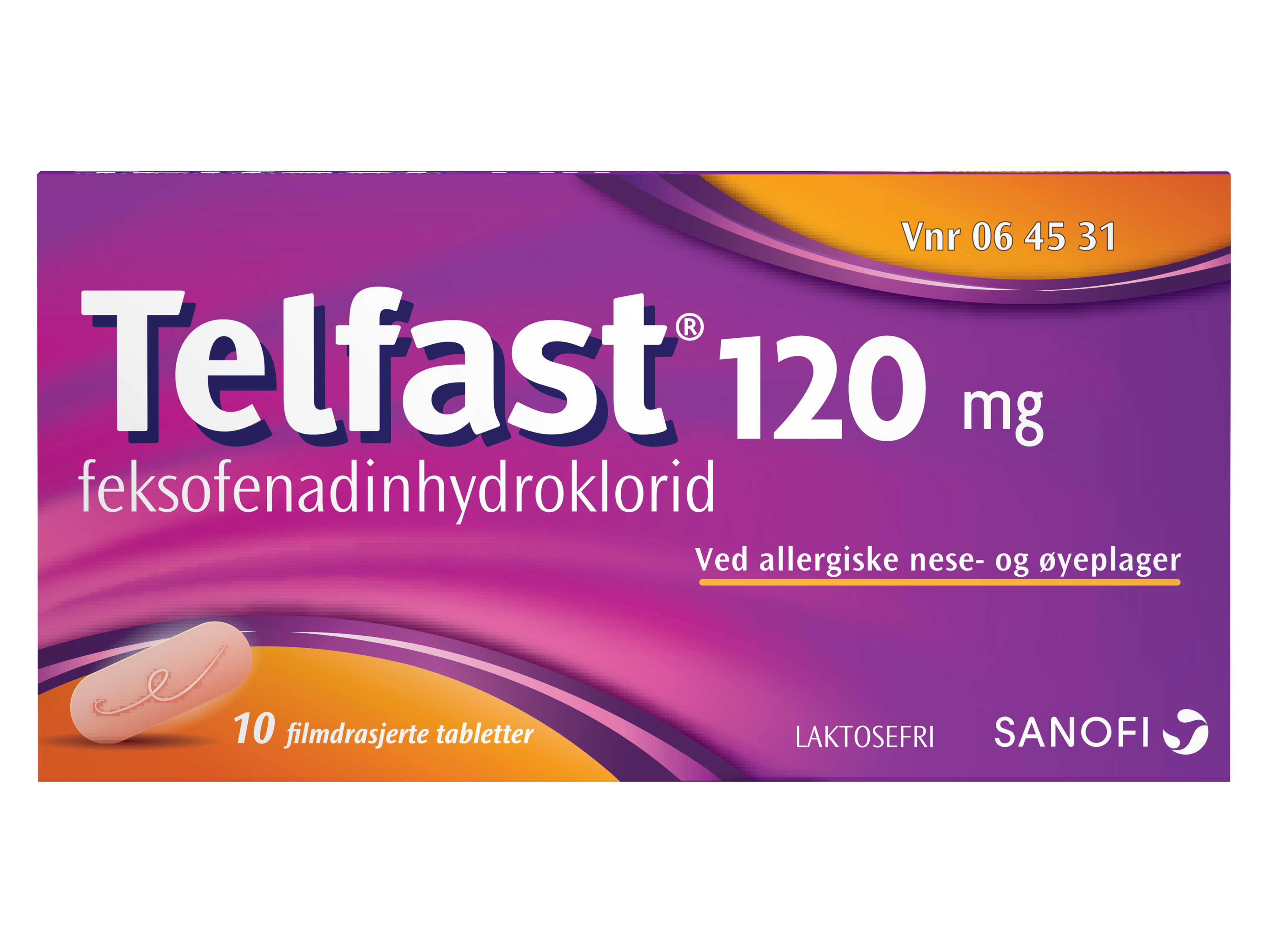Telfast Tabletter 120 mg, 10 stk. på brett