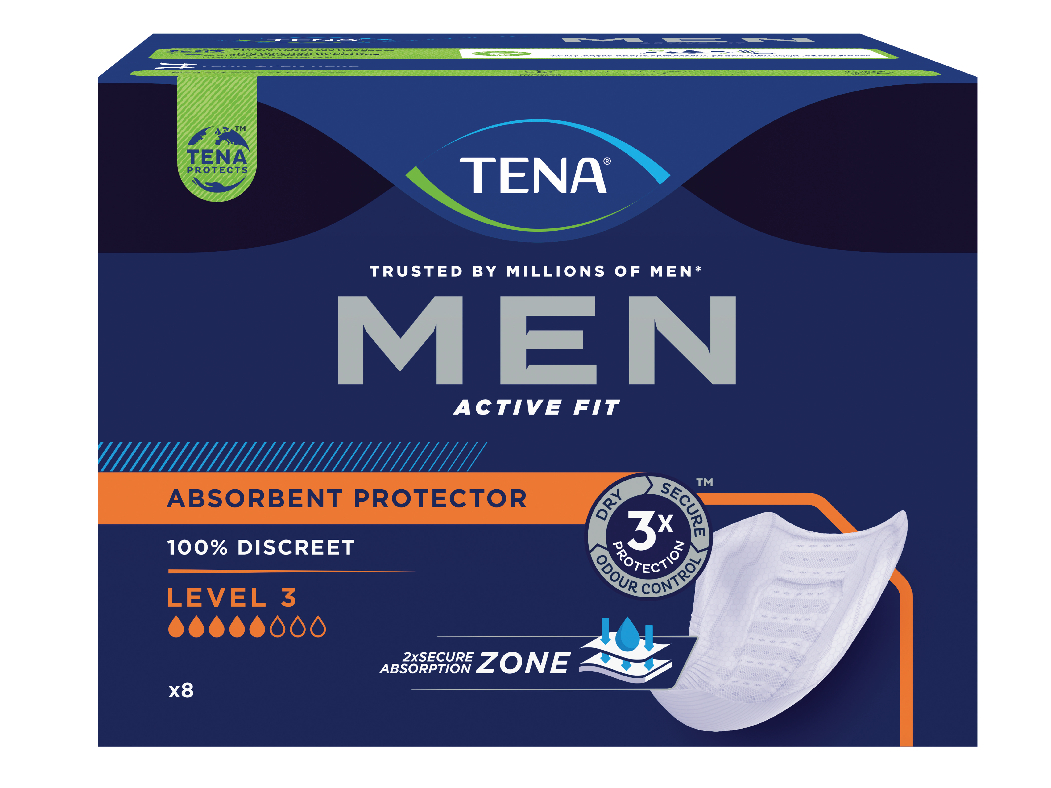 Tena MEN Level 3, 8 stk