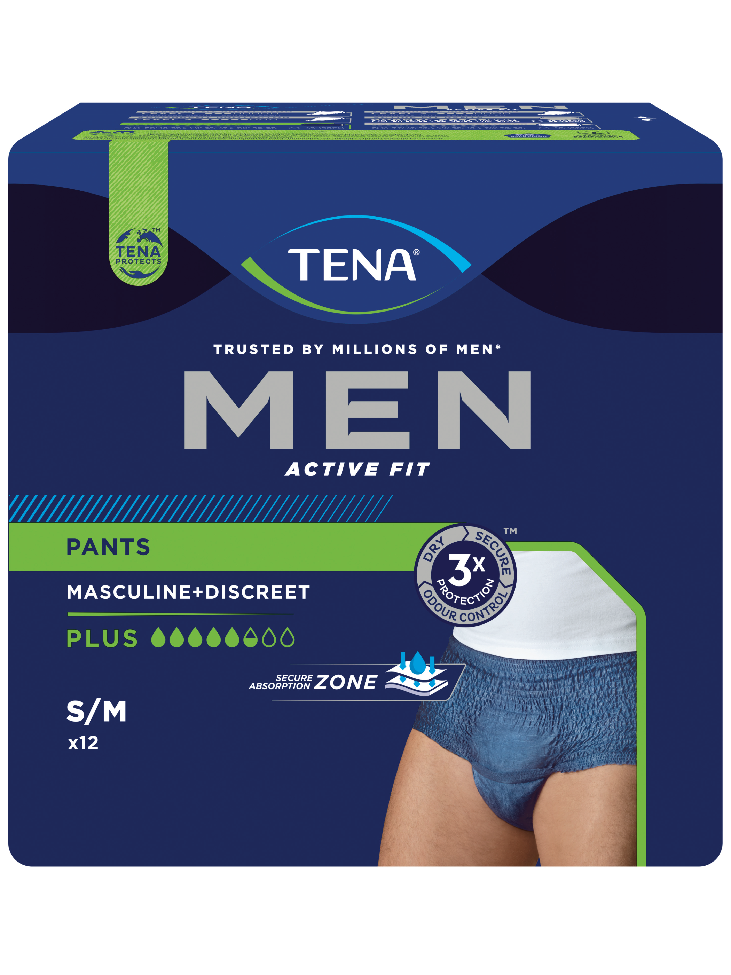 Tena MEN Pants Active Fit M, 12 stk.