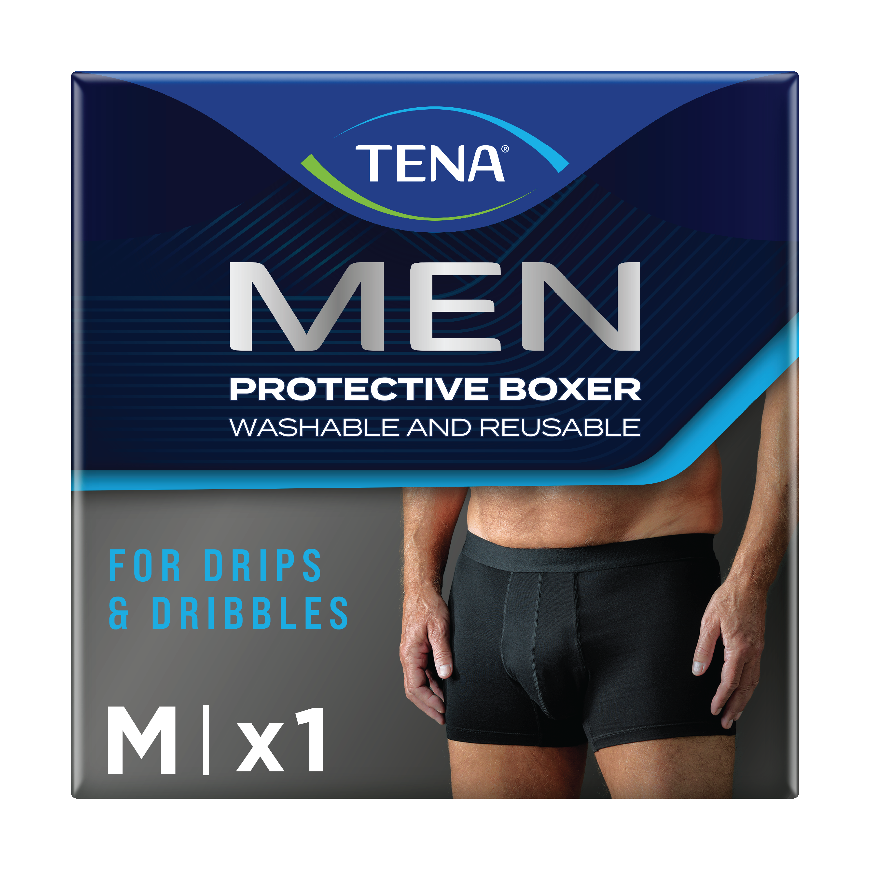 Tena MEN Protective Boxer, Sort, medium, 1 stk.