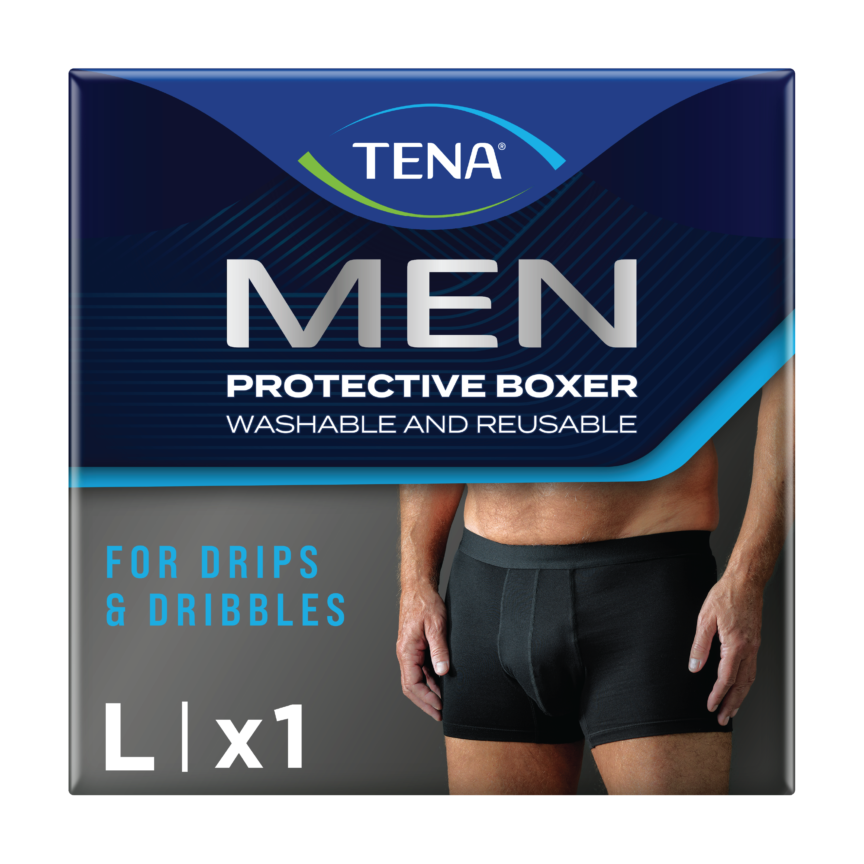 Tena MEN Protective Boxer, Sort, large, 1 stk.