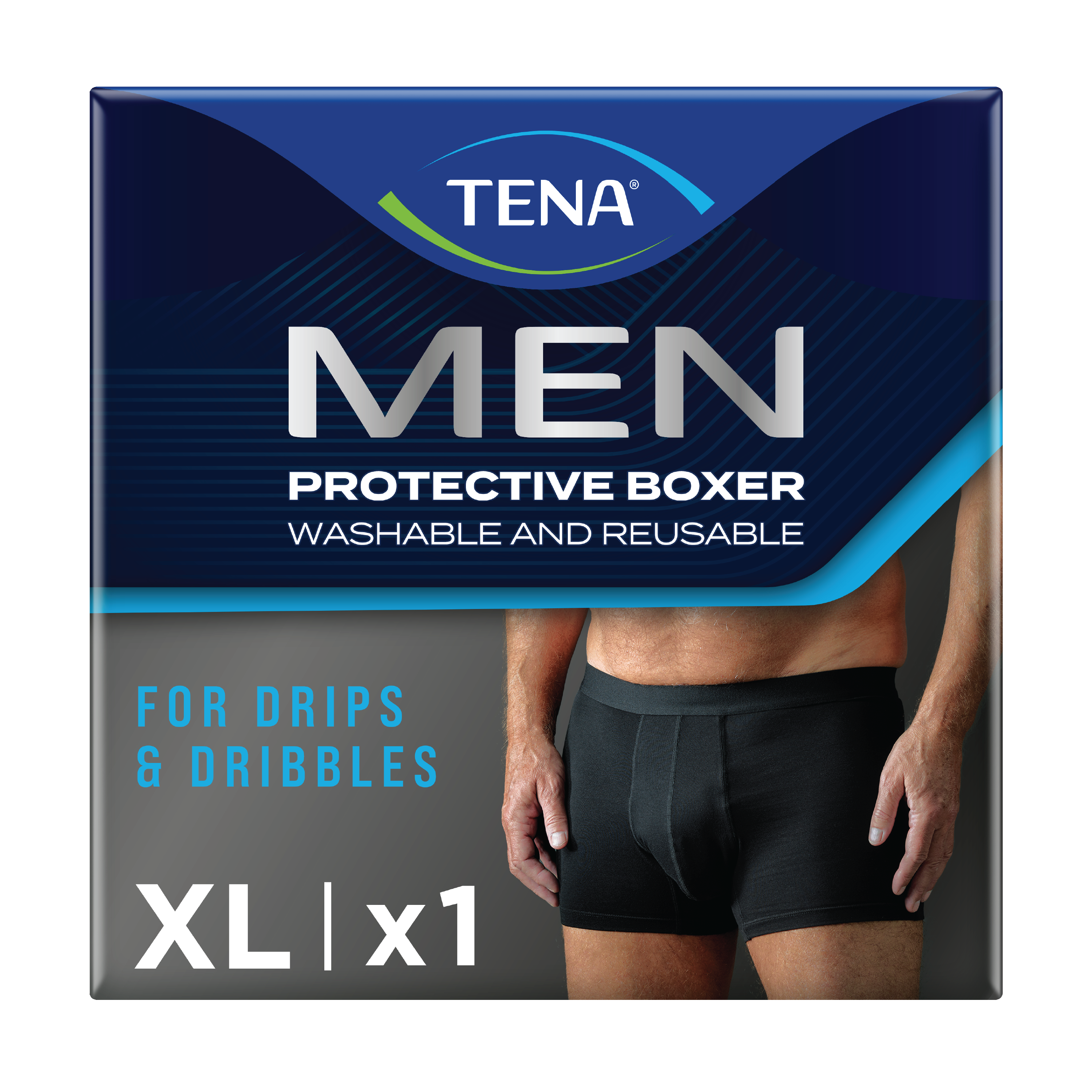 Tena MEN Protective Boxer, Sort, x-large, 1 stk.