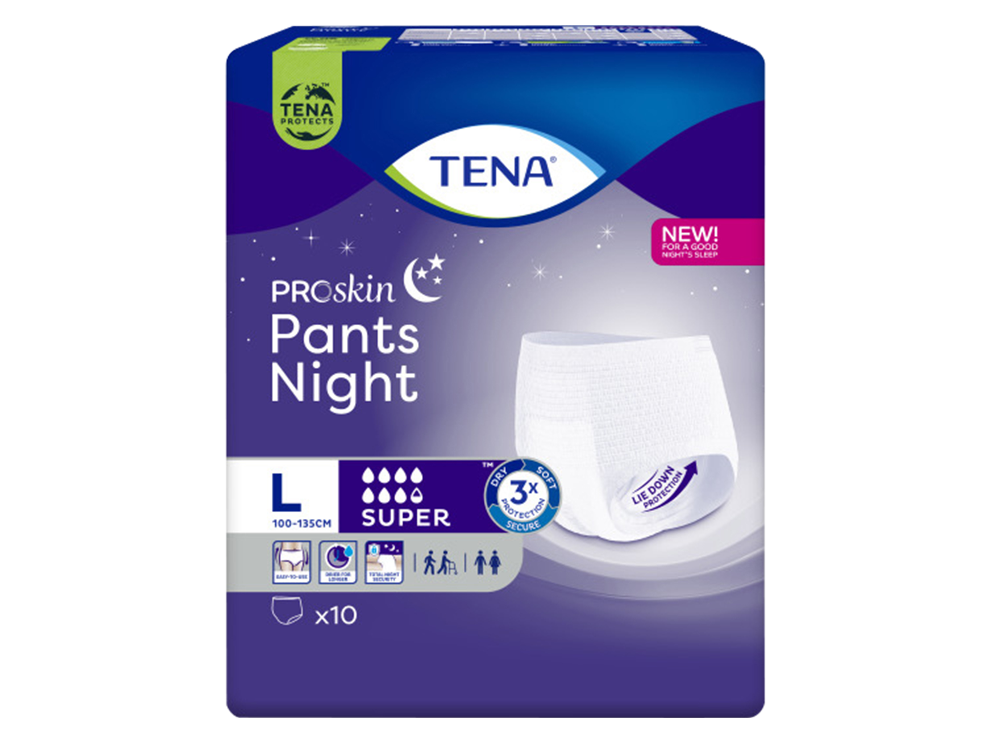 Tena Pants Super Night, Large, 10 stk
