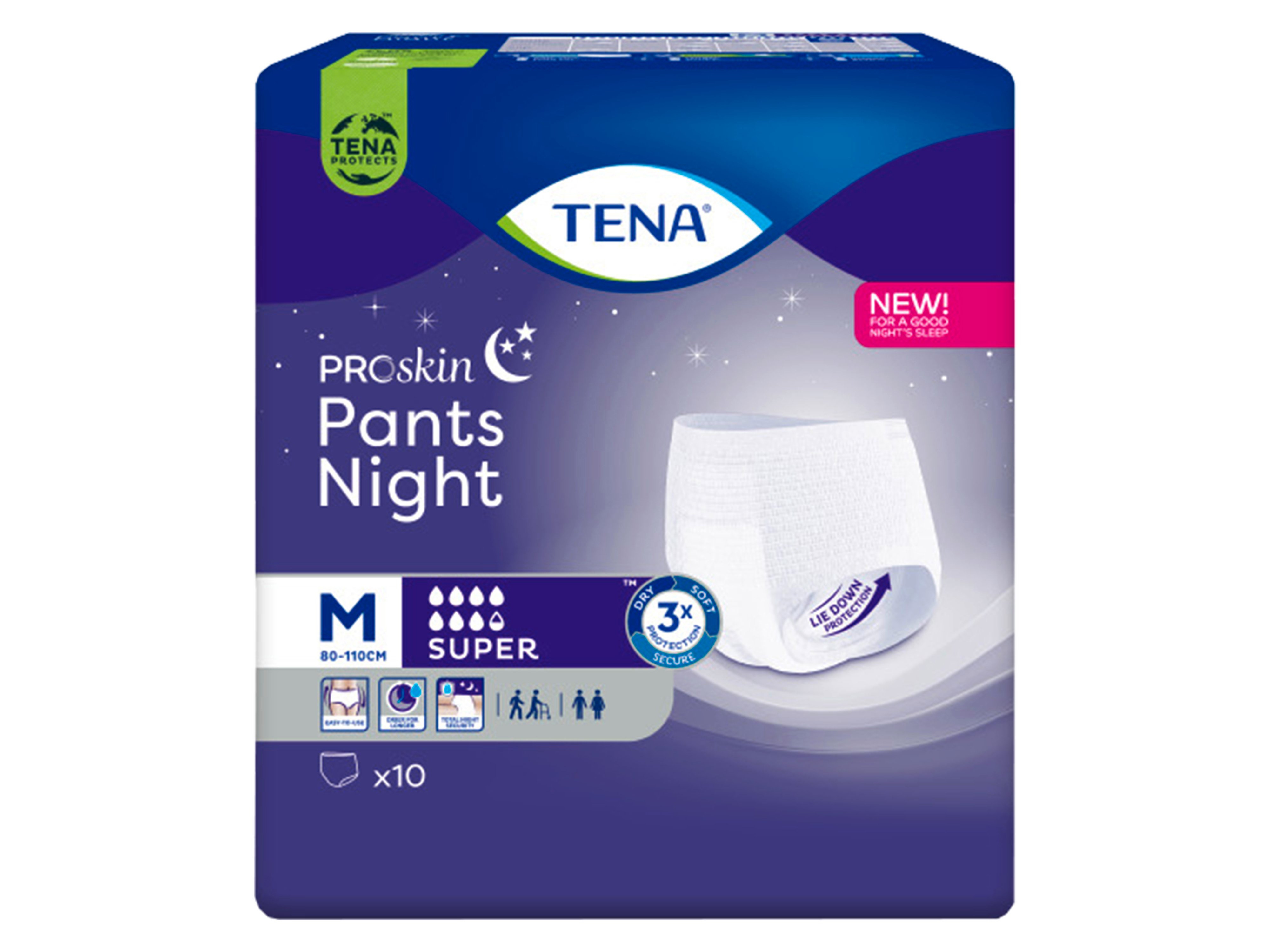 Tena Pants Super Night, Medium, 10 stk