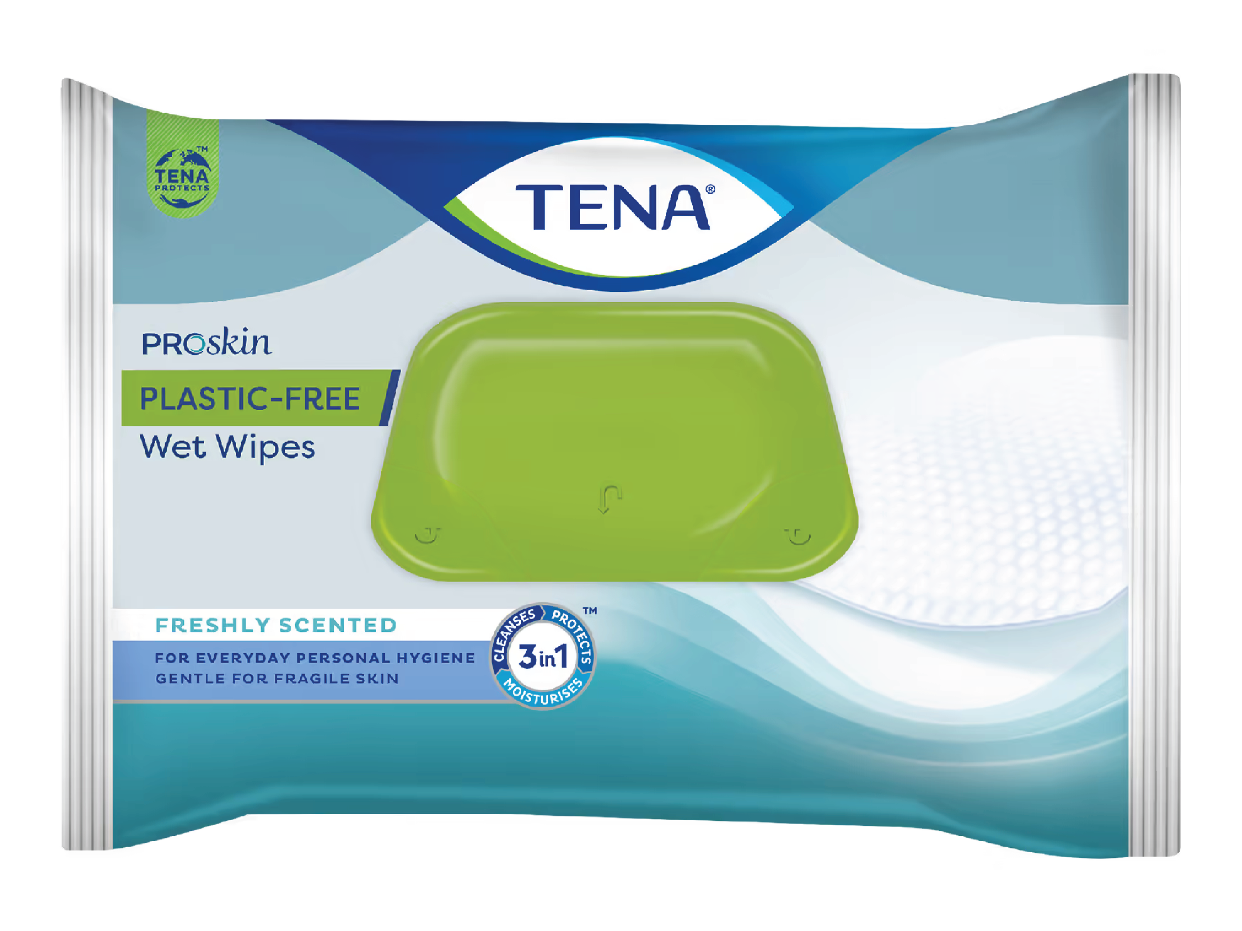 Tena Plastic Free Wet Wipes, 48 stk.