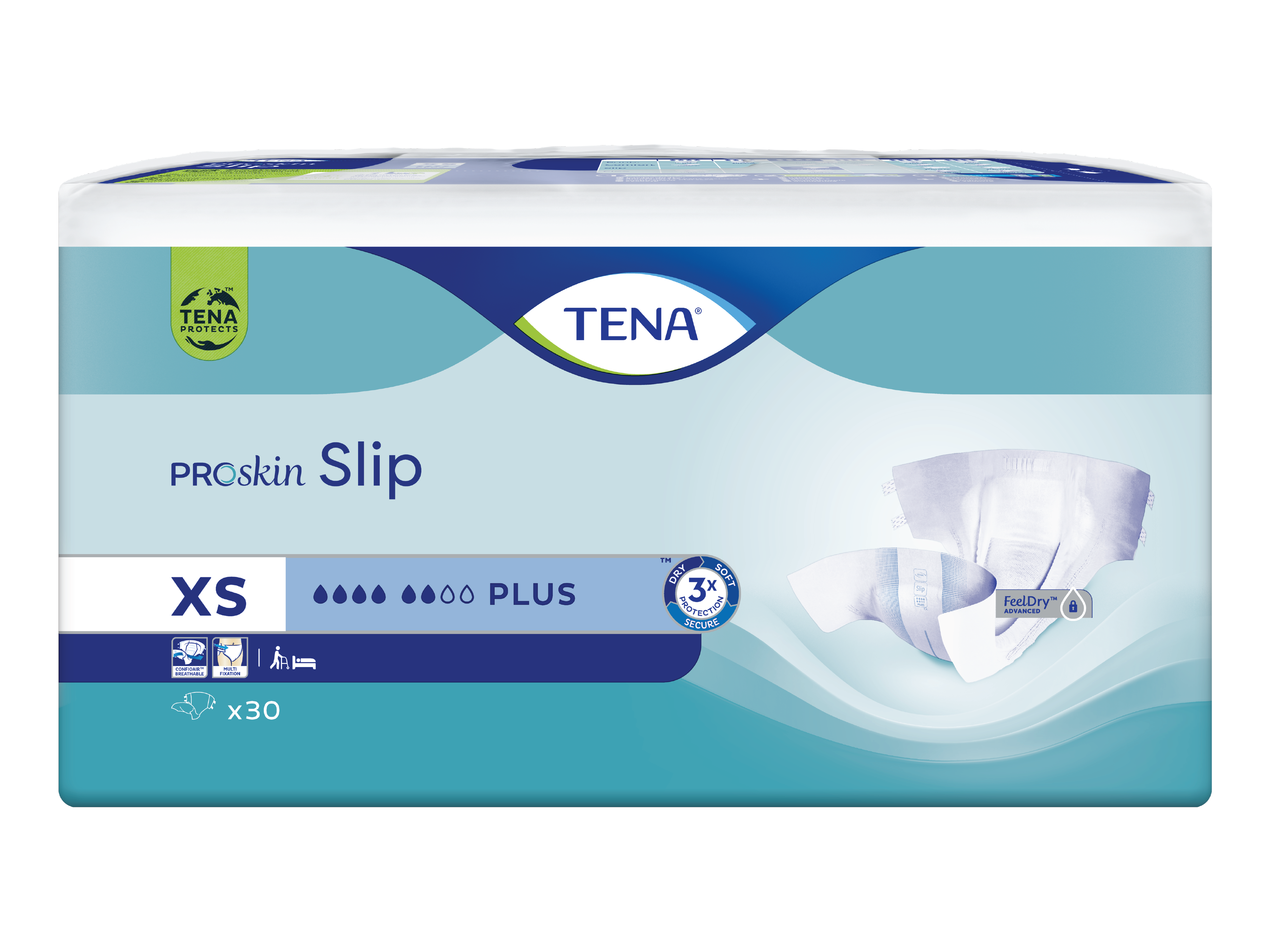 Tena Slip Plus, X-small, Alt-i-ett bleie, 30 stk.