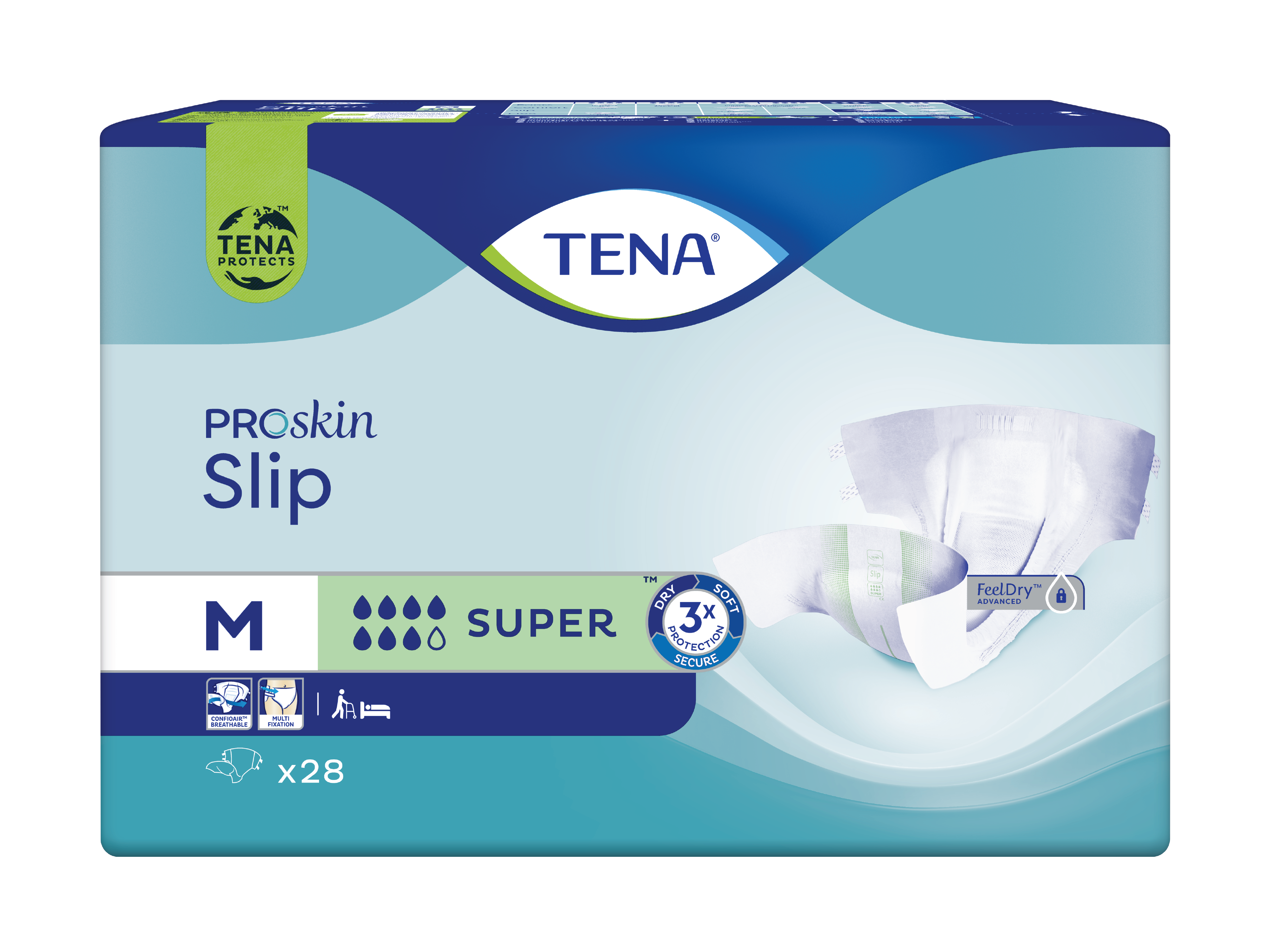 Tena Slip Super, Medium, Alt-i-ett bleie, 28 stk.