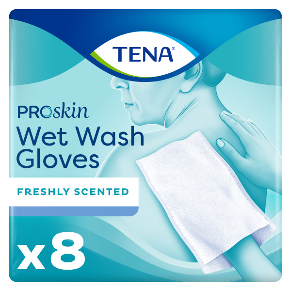 Tena Proskin Wet Wash Glove, 8 stk.