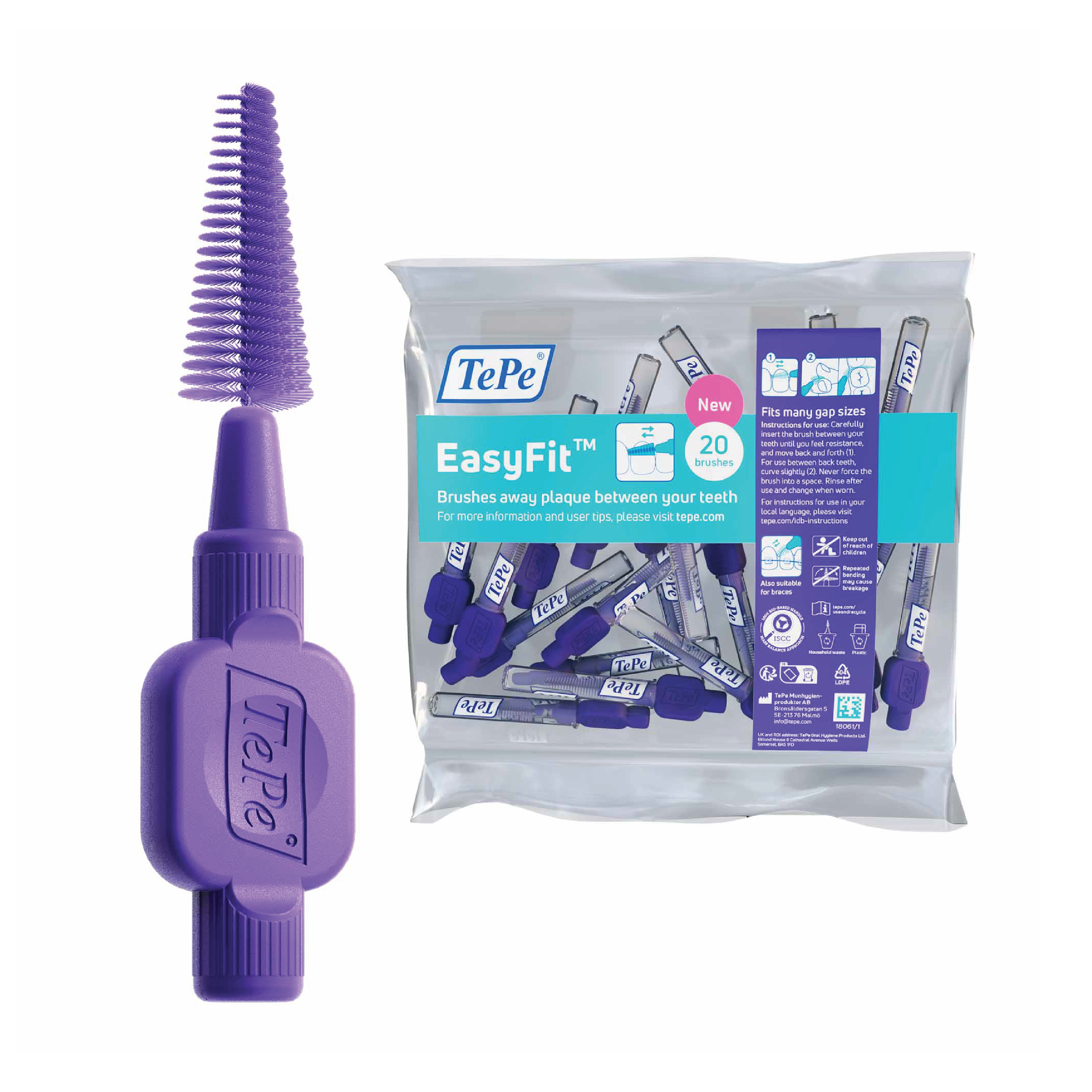 TePe EasyFit Mellomromsbørste, Medium/Large, 20 stk.