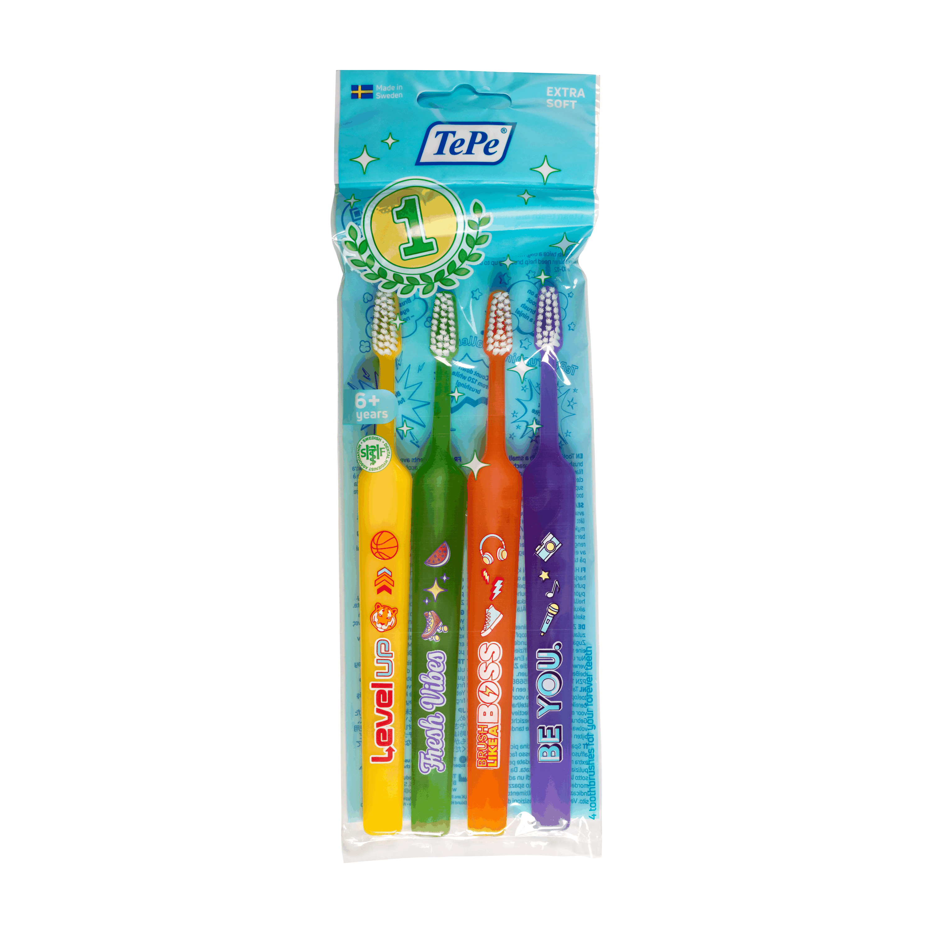 TePe Kids Extra Soft Tannbørster, 4 stk.