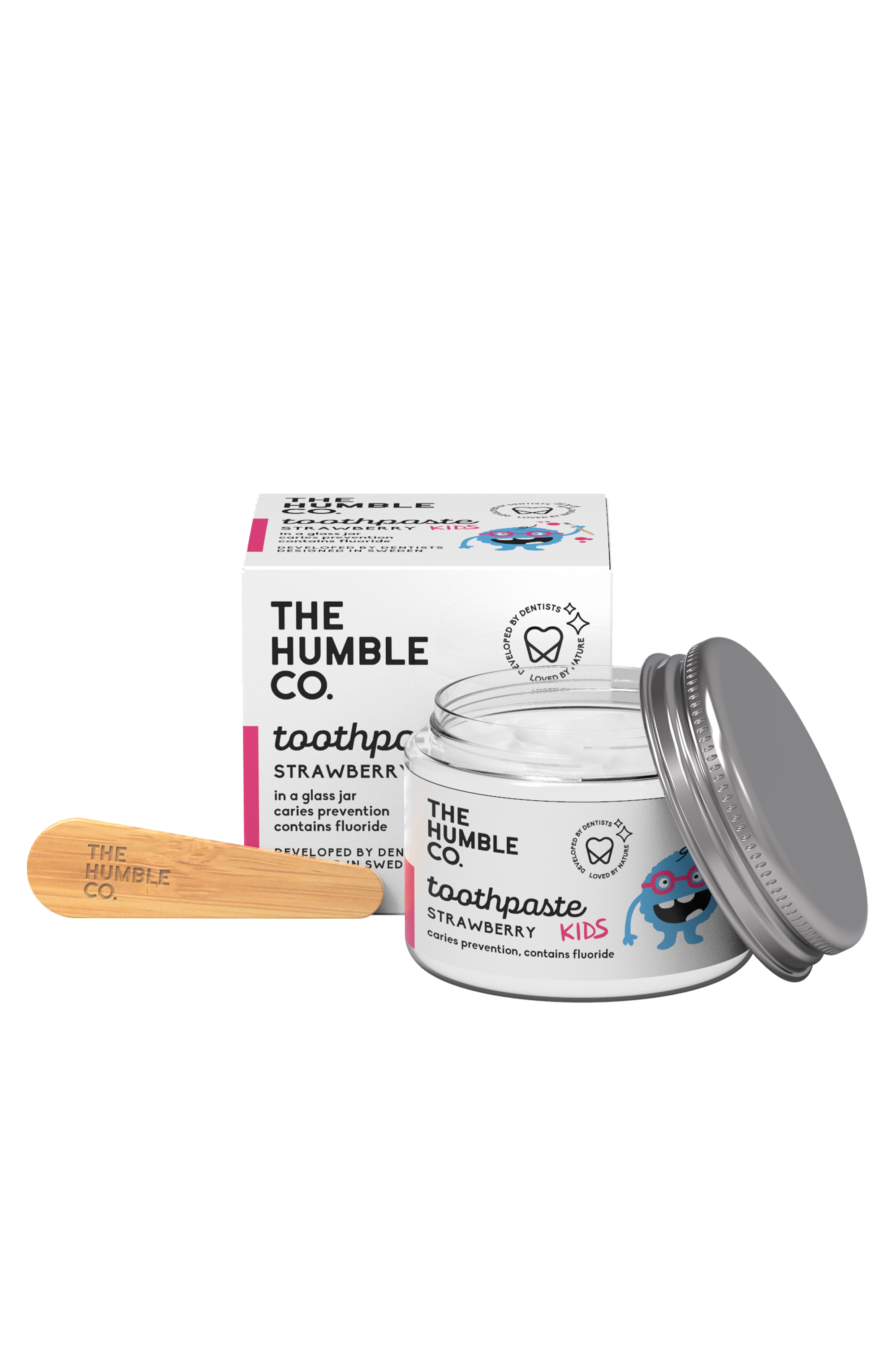 The Humble Co. Humble Natural Toothpaste Kids, Strawberry, med fluor, i krukke, 50