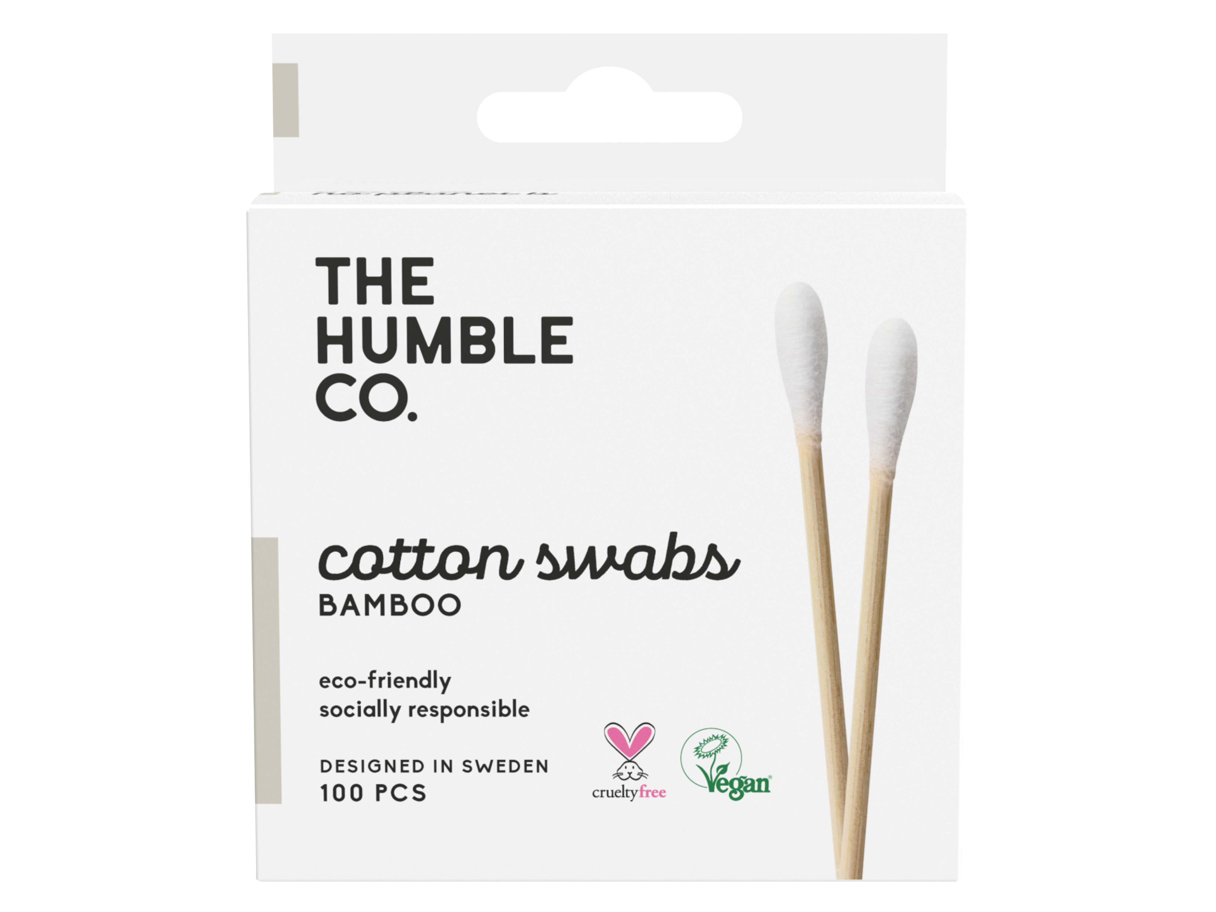 The Humble Co. Natural Cotton Swabs White, 100 stk.