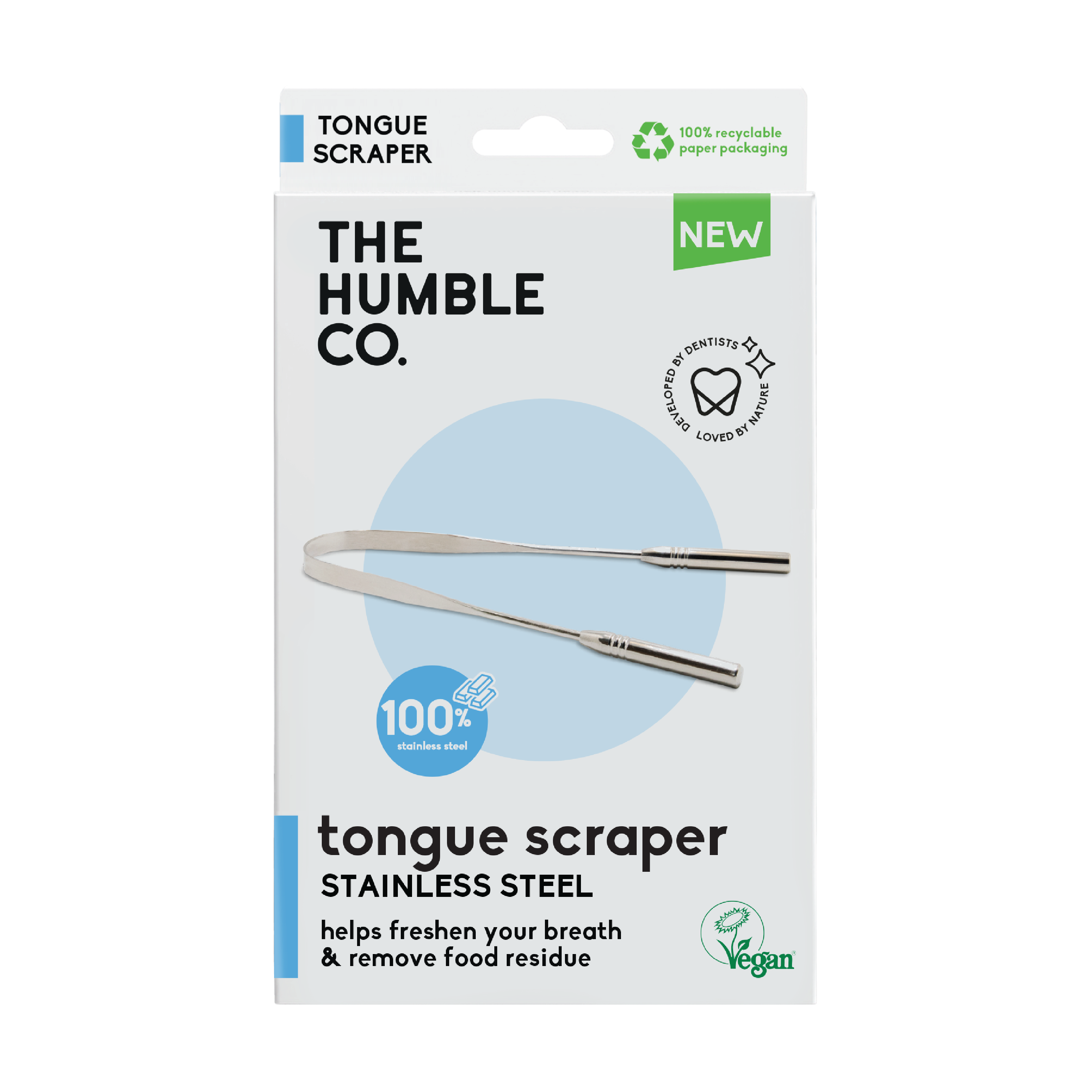 The Humble Co. Tongue Scraper Stainless Steel, 1 stk.