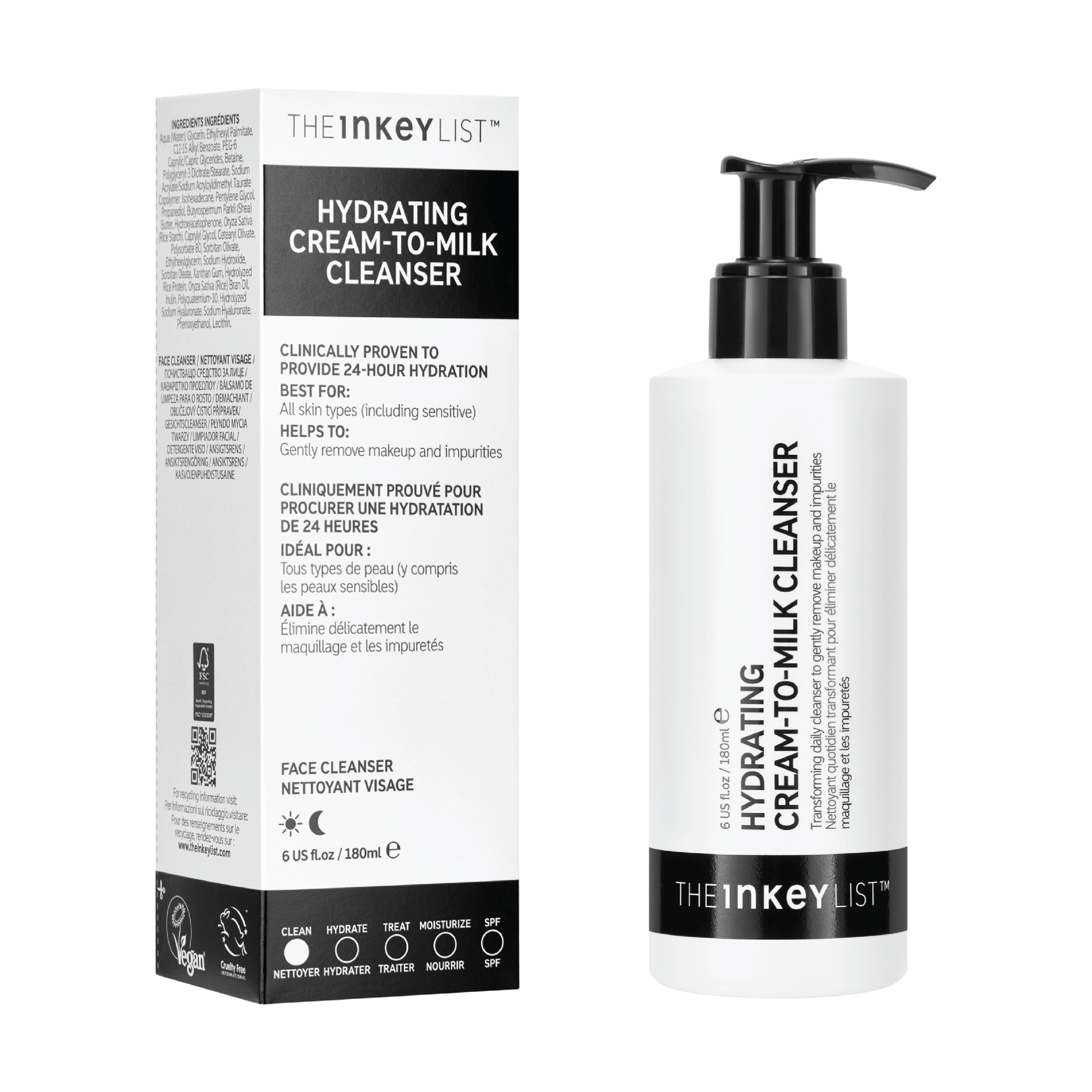 The Inkey List Hydrating Cream to Milk Cleanser, 180 ml