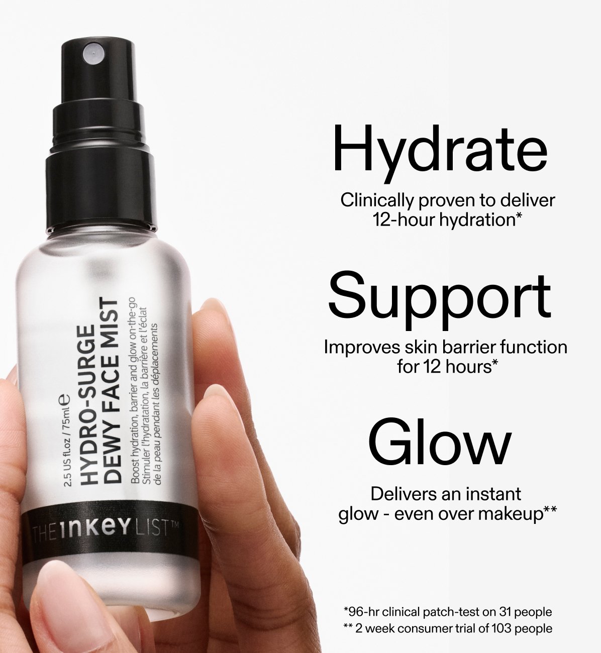 The Inkey List Hydro-Surge Dewy Face Mist, 75 ml