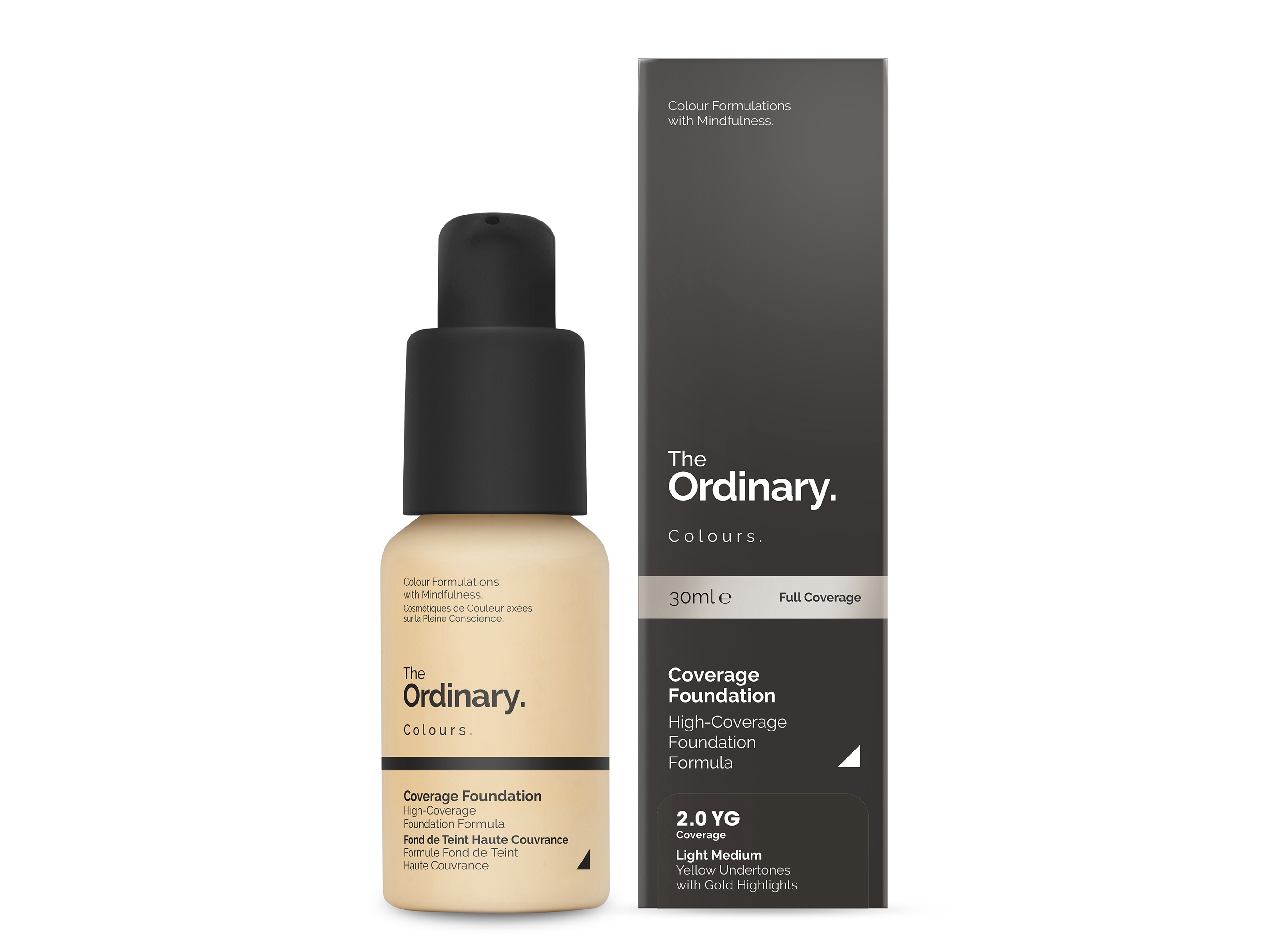 The Ordinary Coverage  Foundation, 2.0 YG Light Medium Yellow Gold, 30 ml