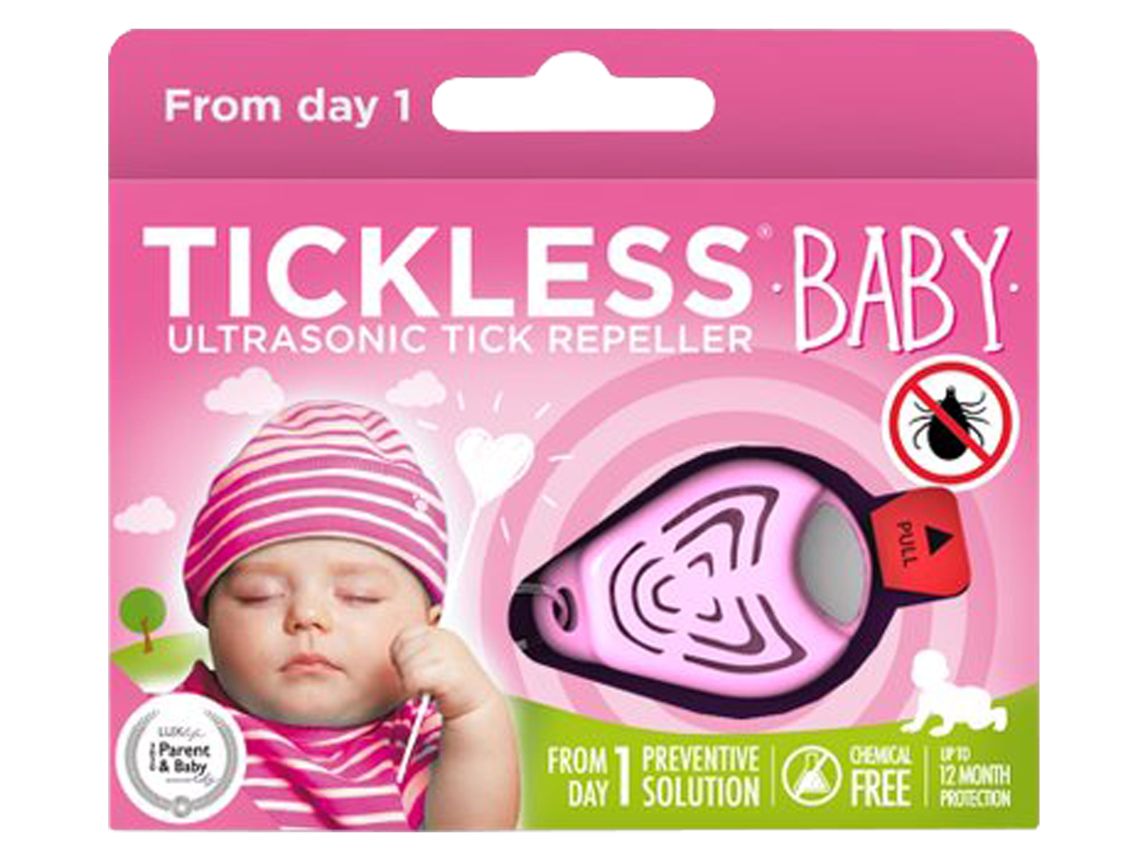 Tickless Baby elektronisk flåttjager, rosa, 1 stk.
