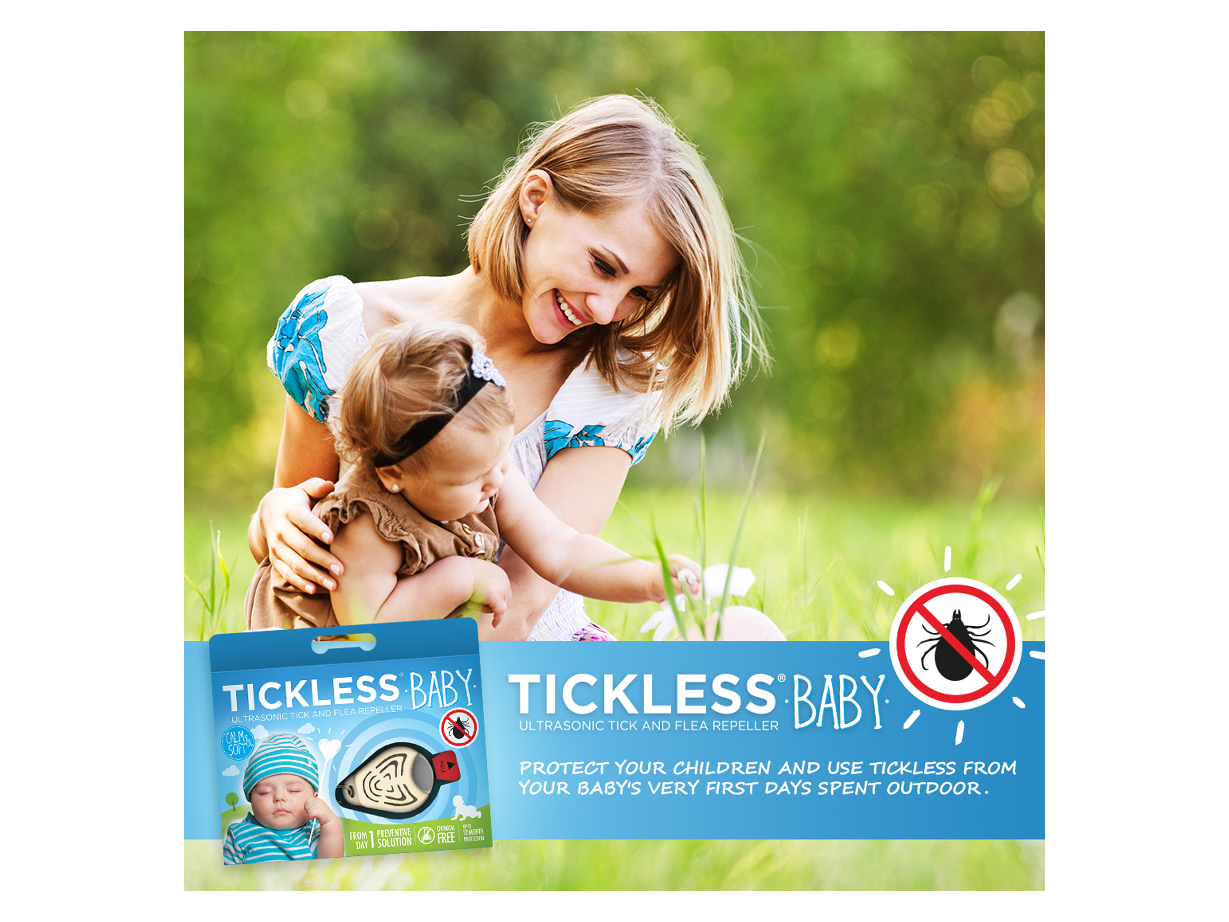 Tickless Baby elektronisk flåttjager, Blå, 1 stk.