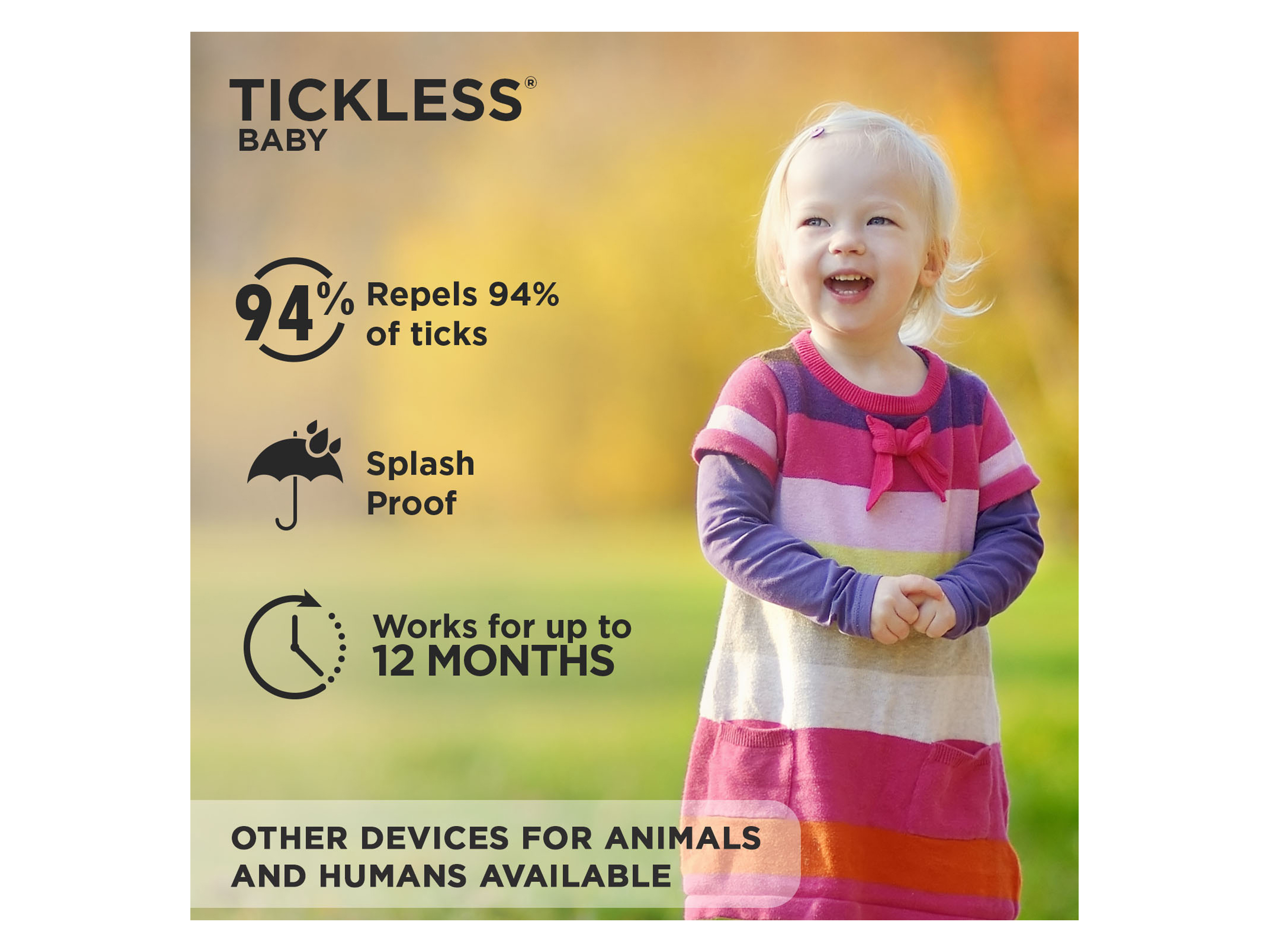 Tickless Baby elektronisk flåttjager, Blå, 1 stk.