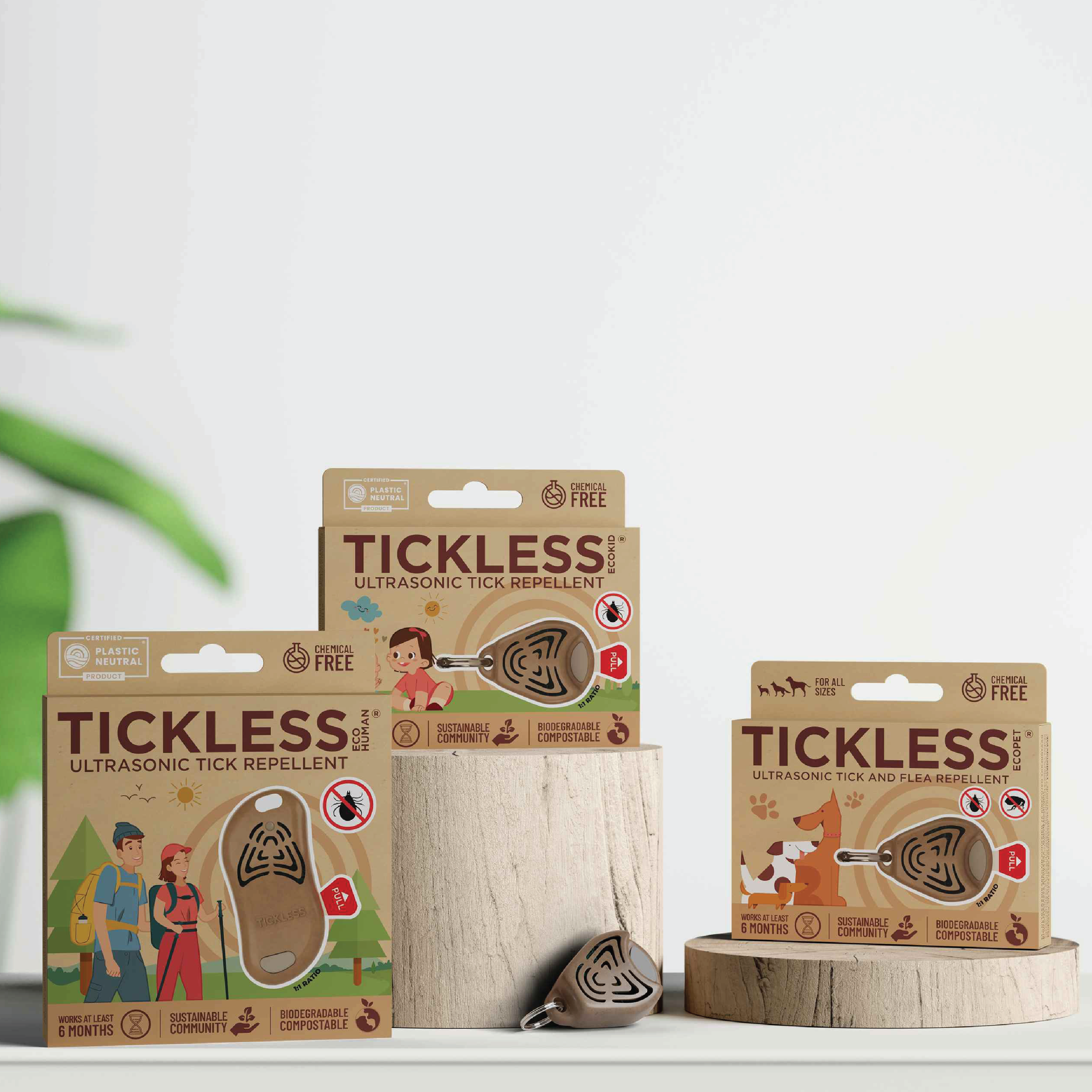 Tickless EcoPet Elektronisk Flåttjager Dyr, Brun, 1 stk.