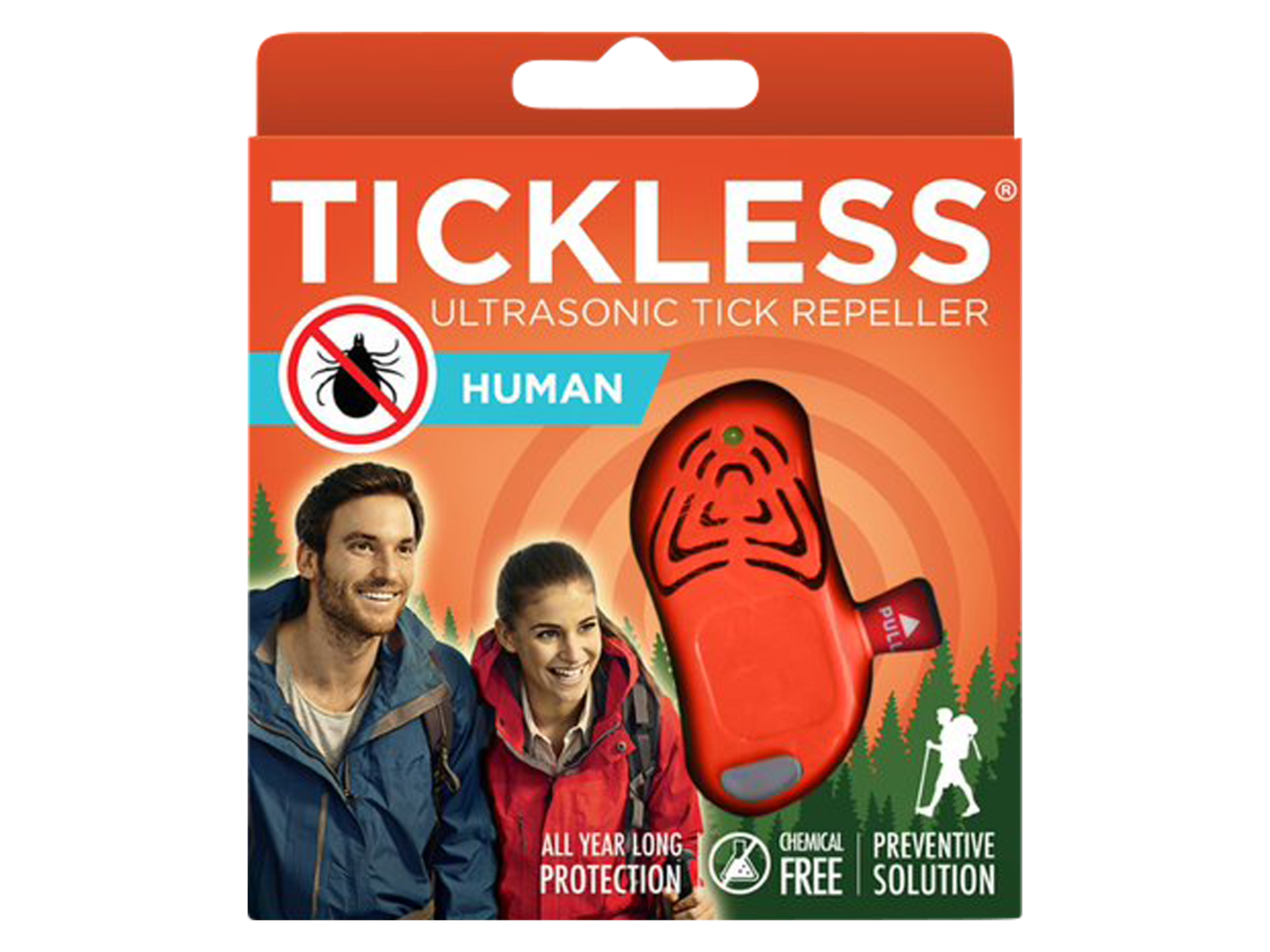 Tickless Human elektronisk flåttjager, rød, 1 stk.