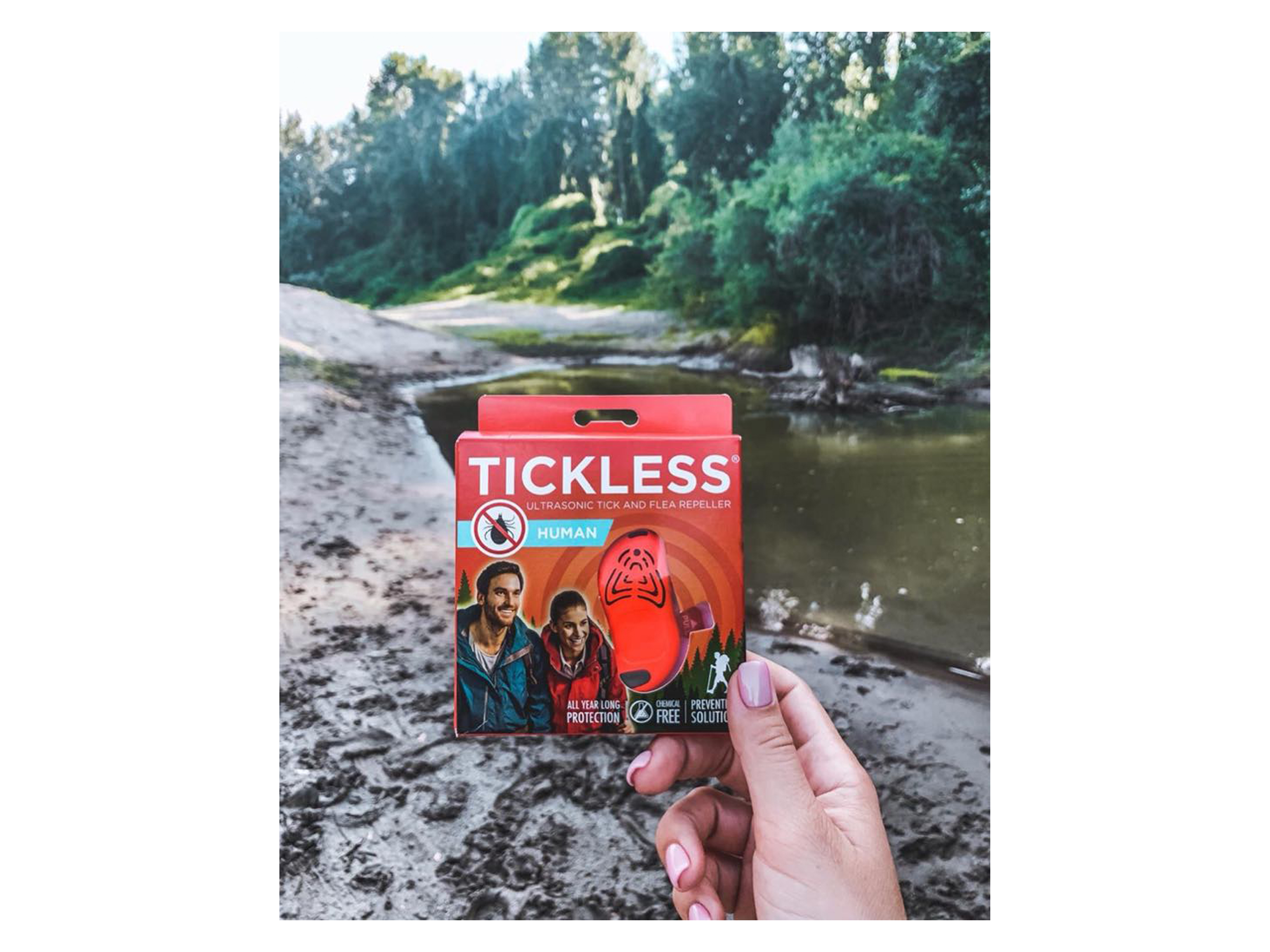 Tickless Human elektronisk flåttjager, Rød, 1 stk.