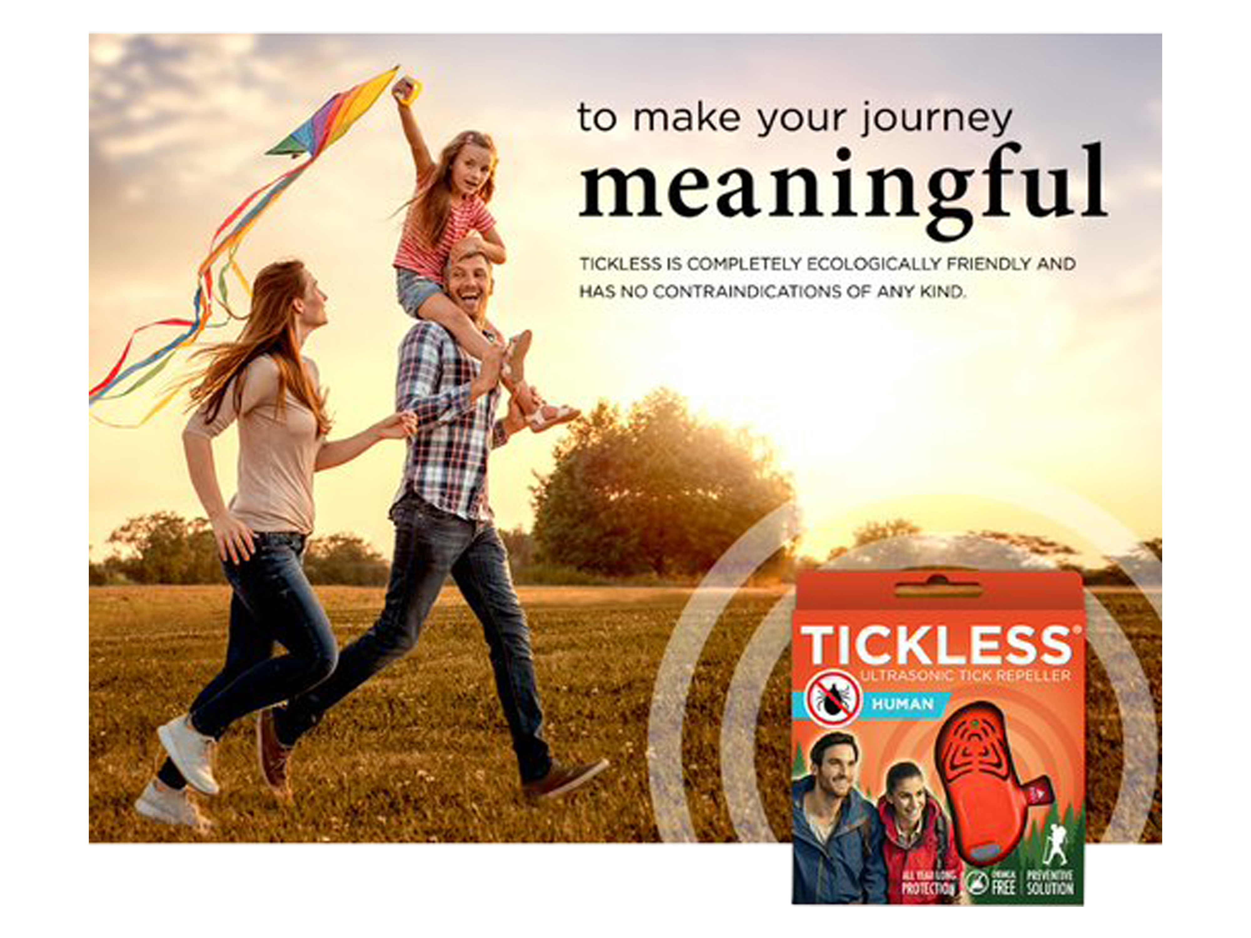 Tickless Human elektronisk flåttjager, Rød, 1 stk.