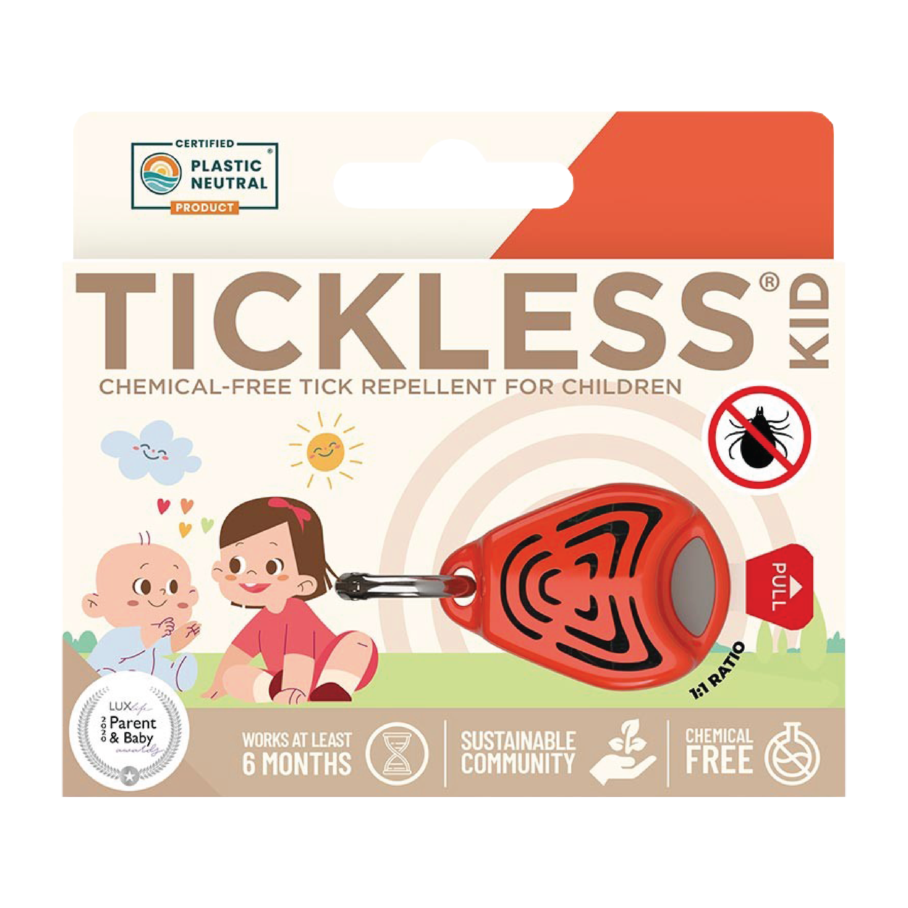 Tickless Kid elektronisk flåttjager, rød, 1 stk.