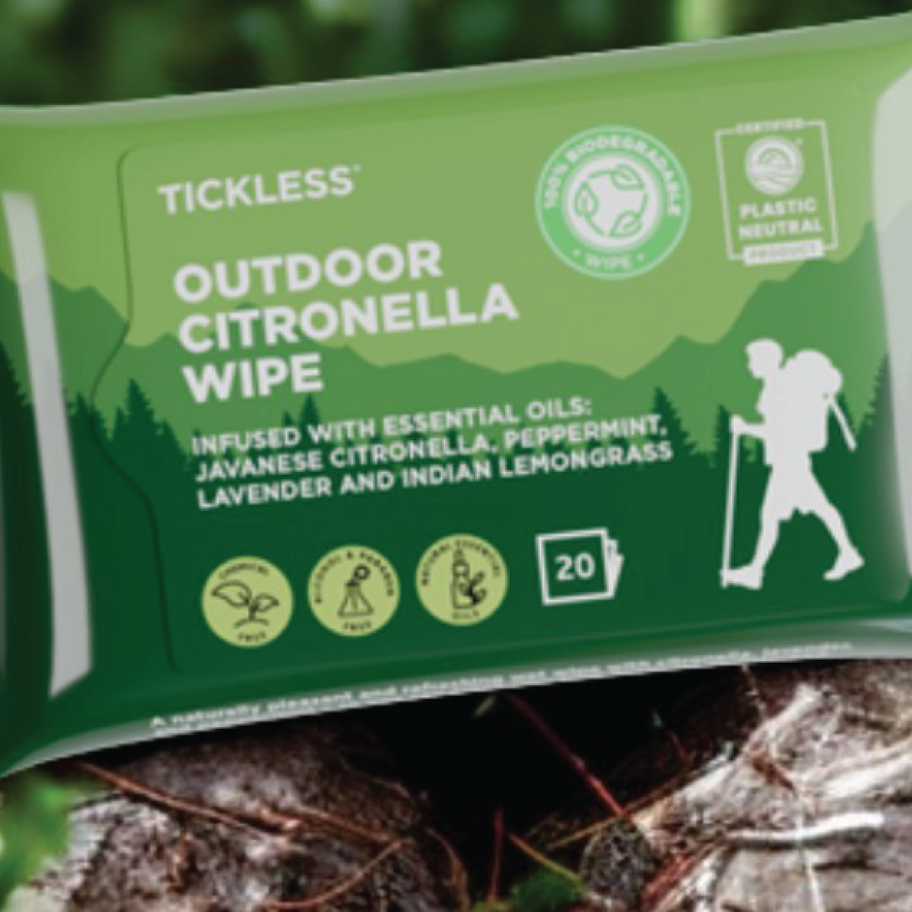 Tickless Mygg og Flåttserviett, 20 stk.