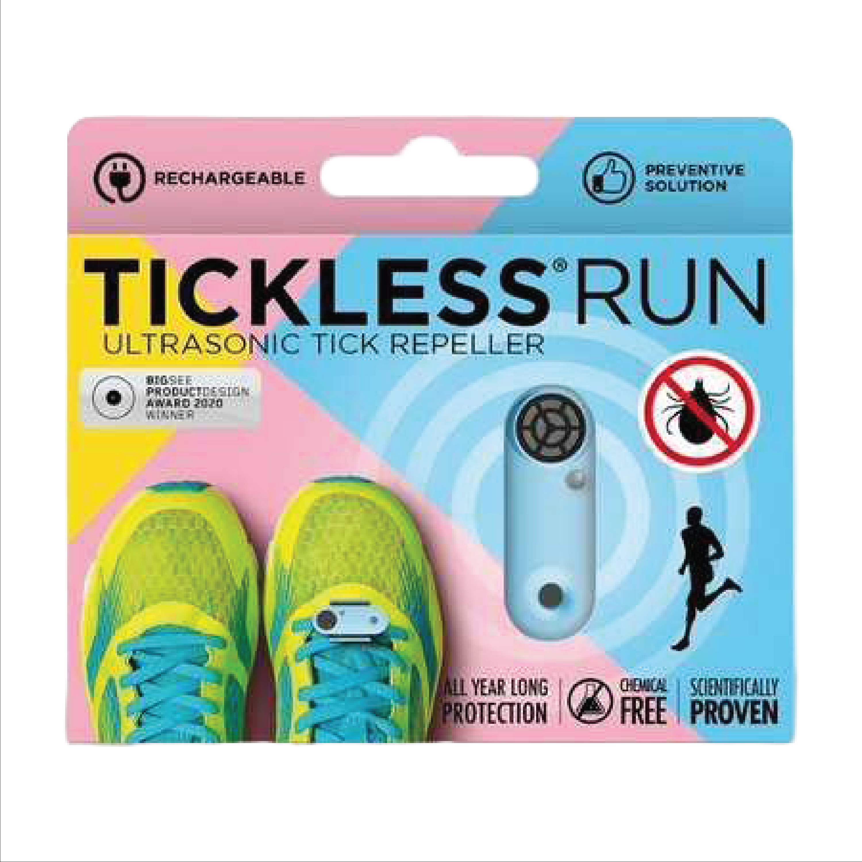 Tickless Run oppladbar elektronisk flåttjager, Blå, 1 stk.