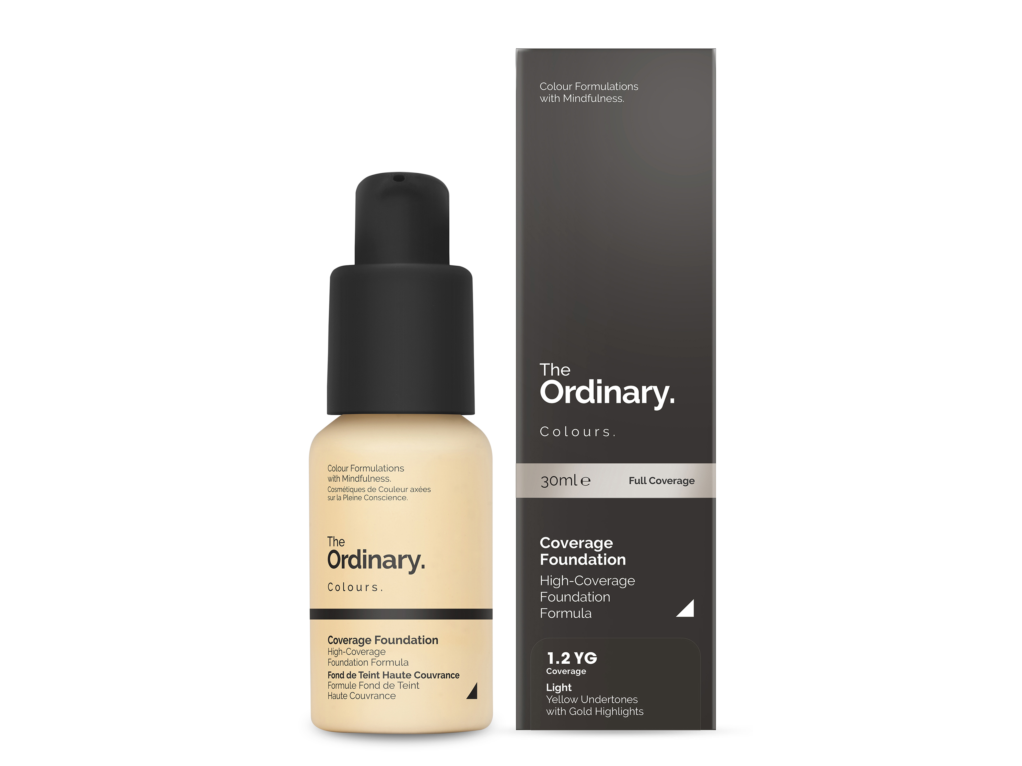 The Ordinary Coverage Foundation, 1.2 YG Light Yellow Gold, 30 ml