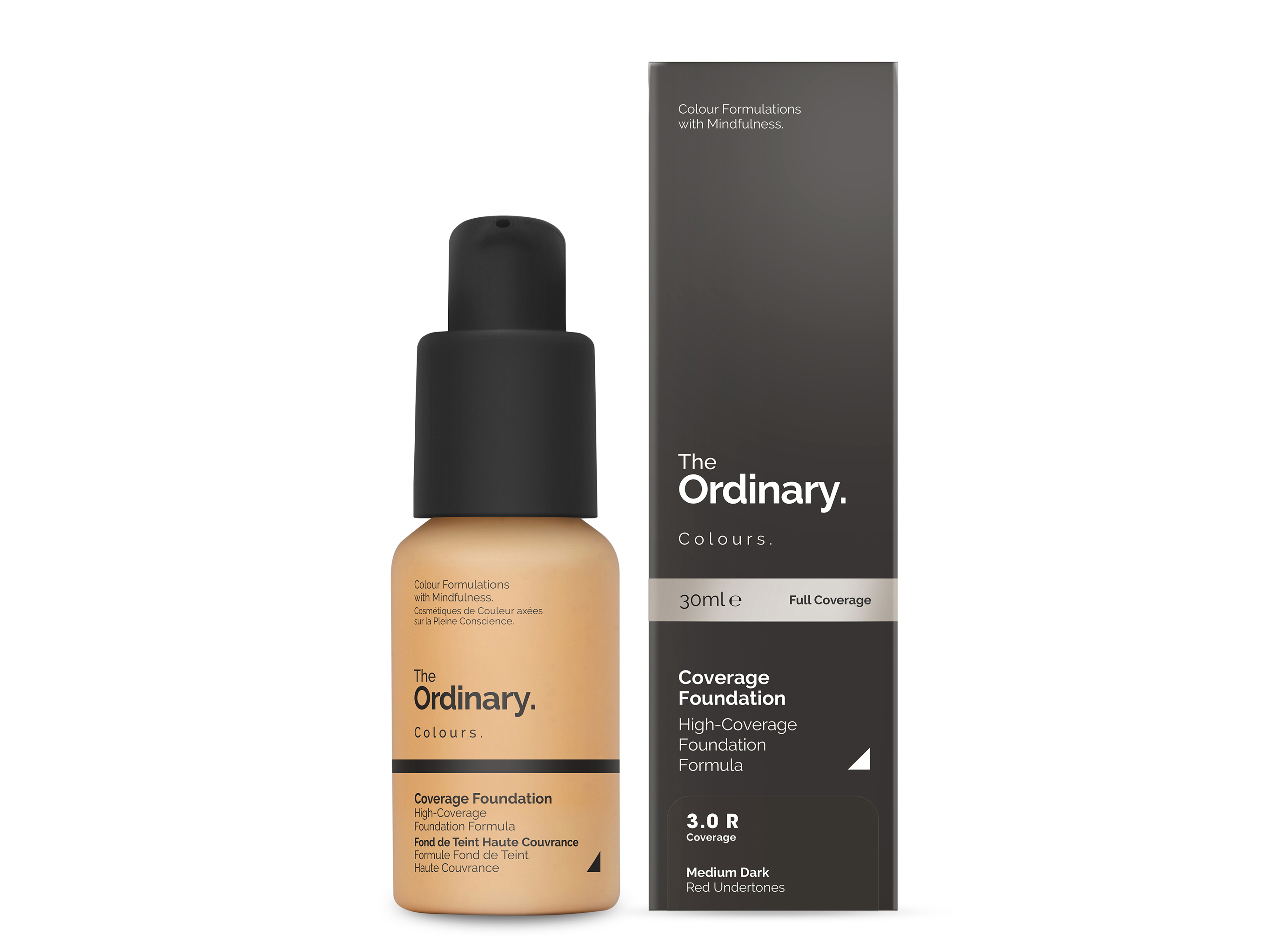 The Ordinary Coverage Foundation, 3.0 R Medium Dark Red, 30 ml