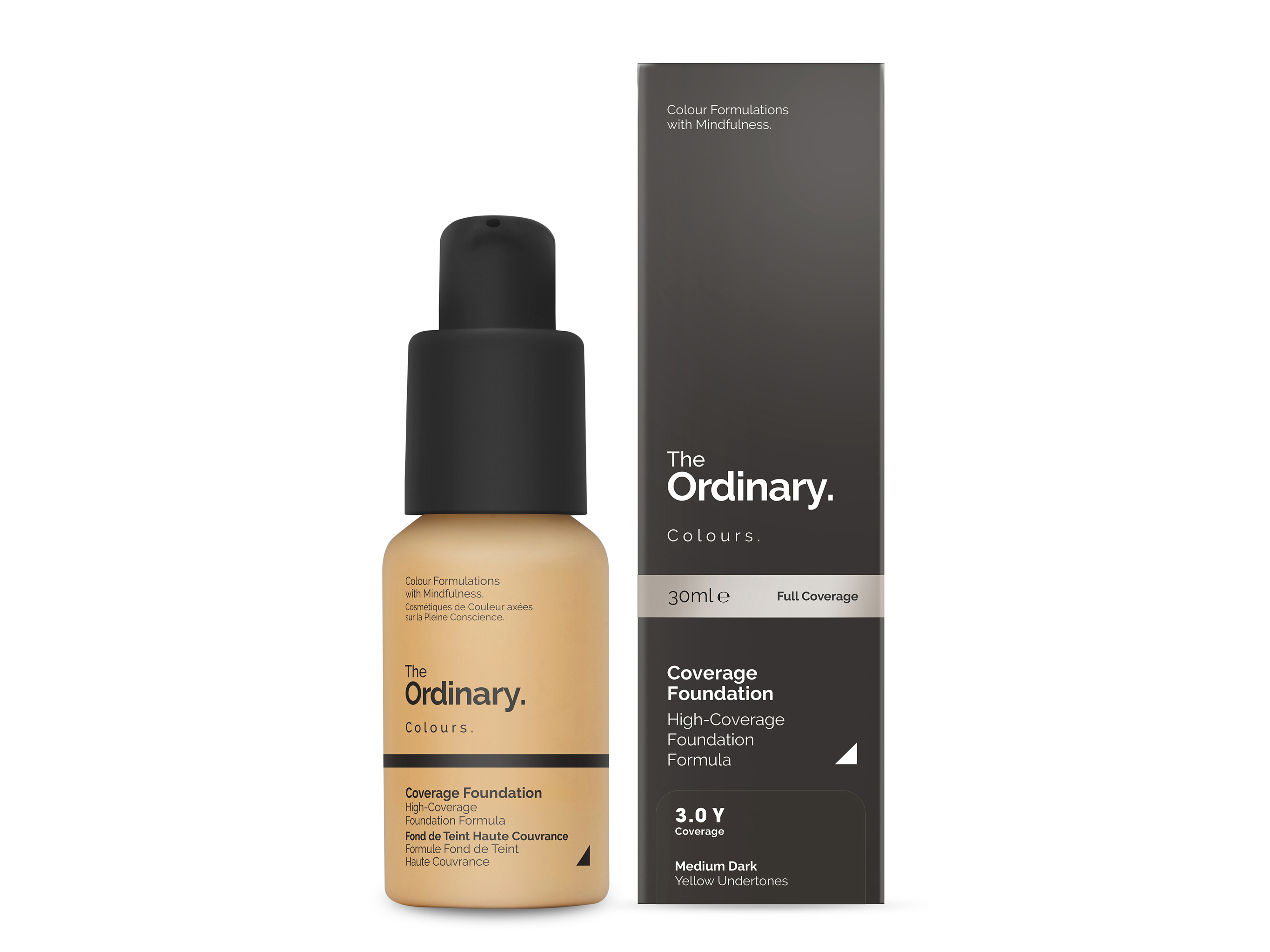 The Ordinary Coverage Foundation, 3.0 Y Medium Dark Yellow, 30 ml