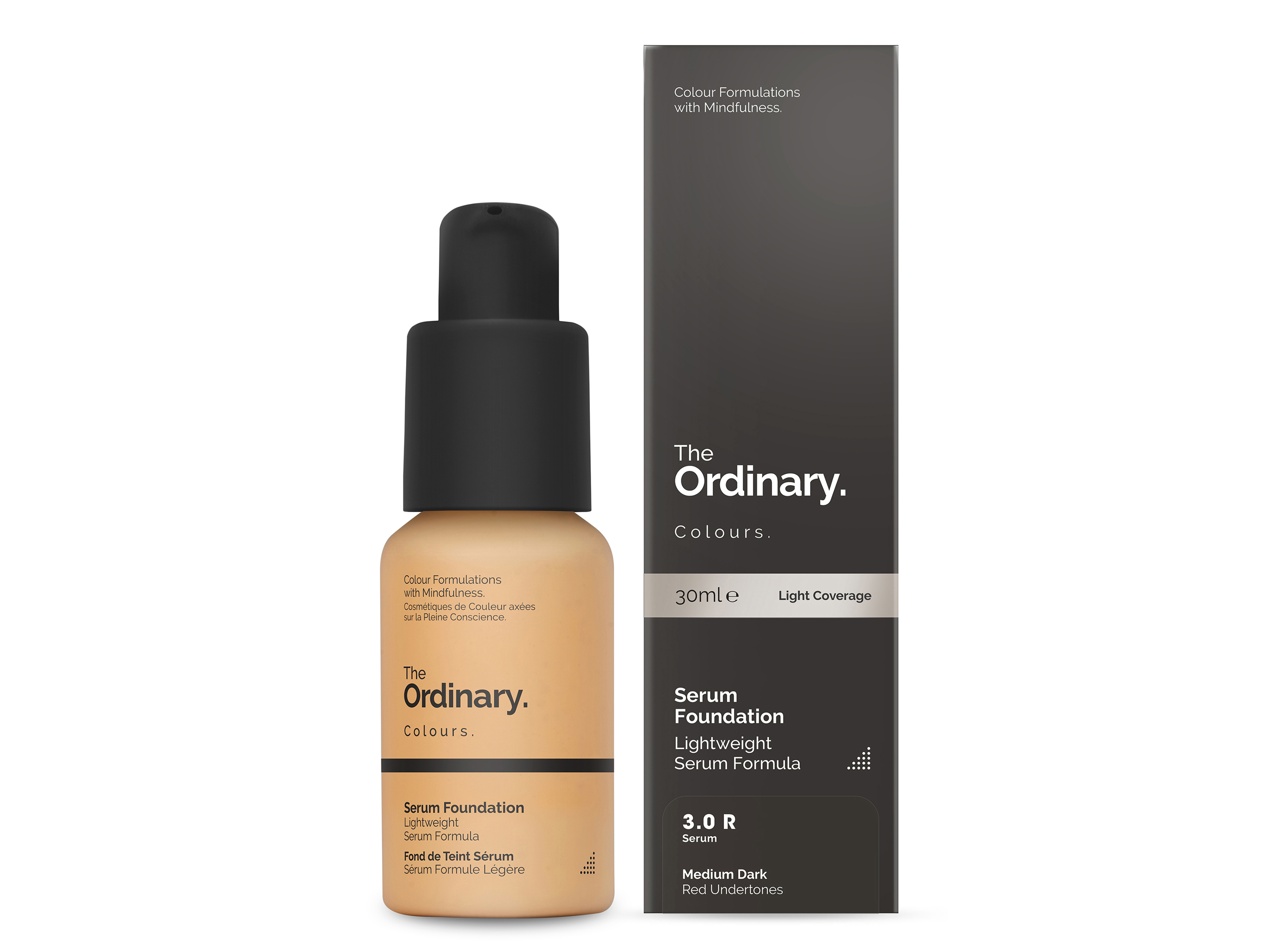 The Ordinary Serum Foundation, 3.0 R Medium Dark Red, 30 ml