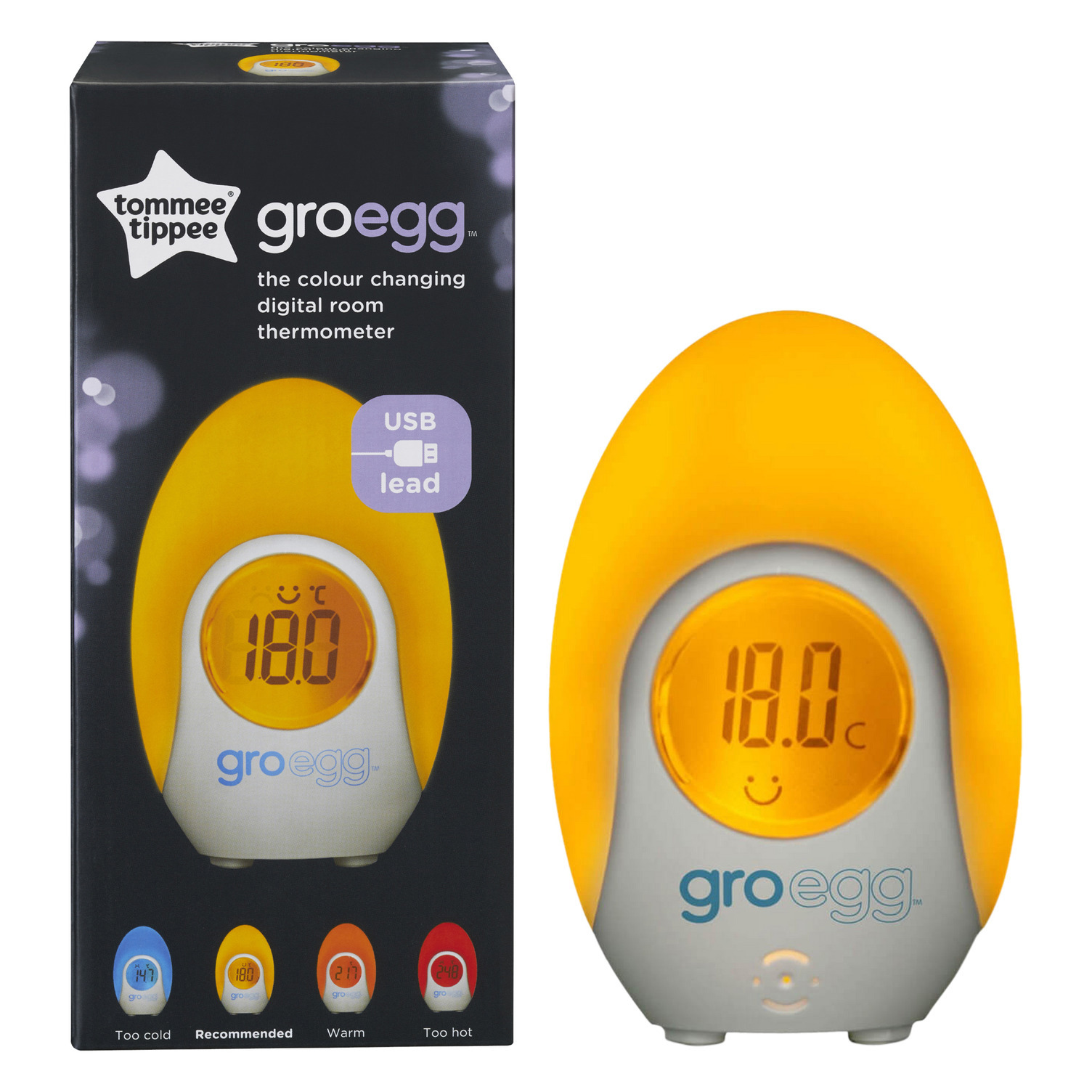 Tommee Tippee Groegg Nattlampe og Termometer, 1 stk