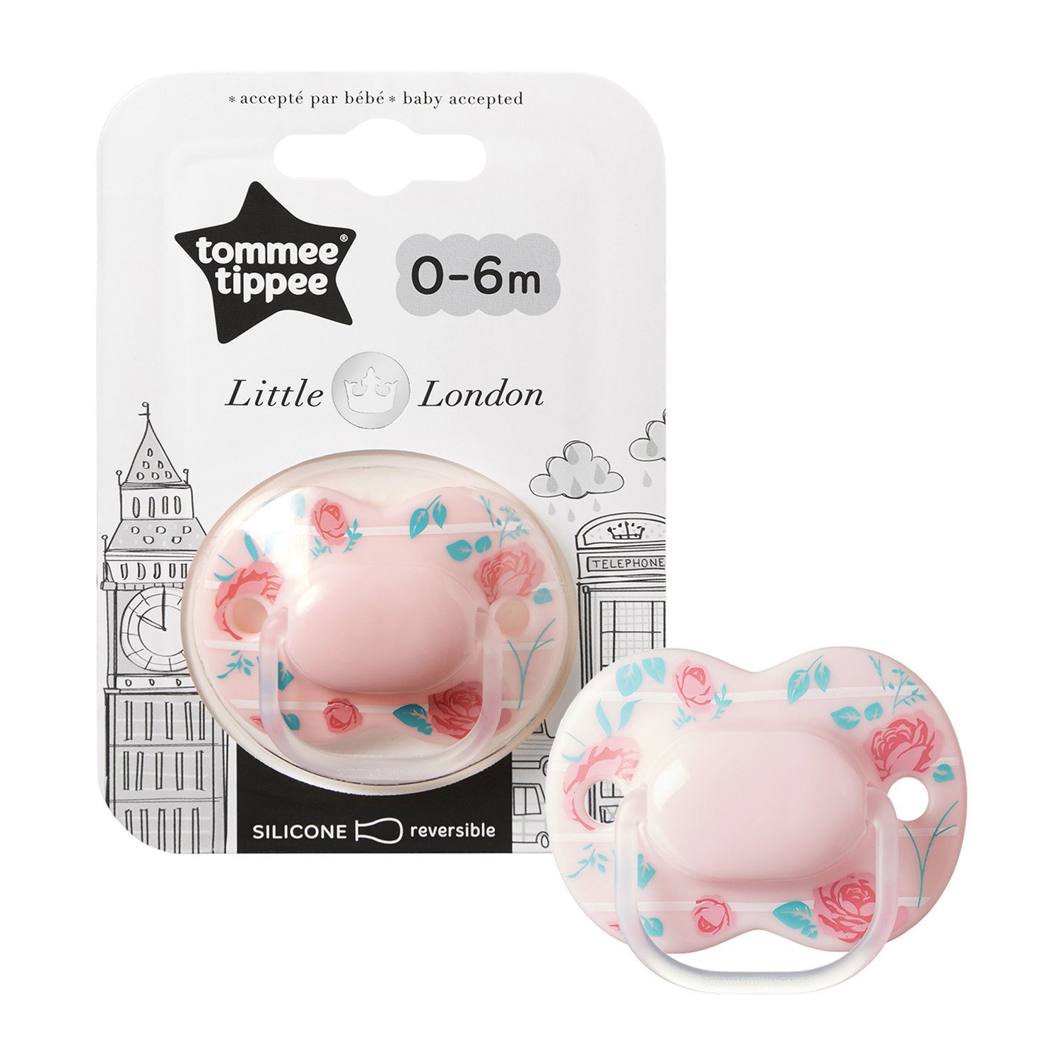 Tommee Tippee Little London Smokk, 0–6 mnd, rosa, 1 stk.