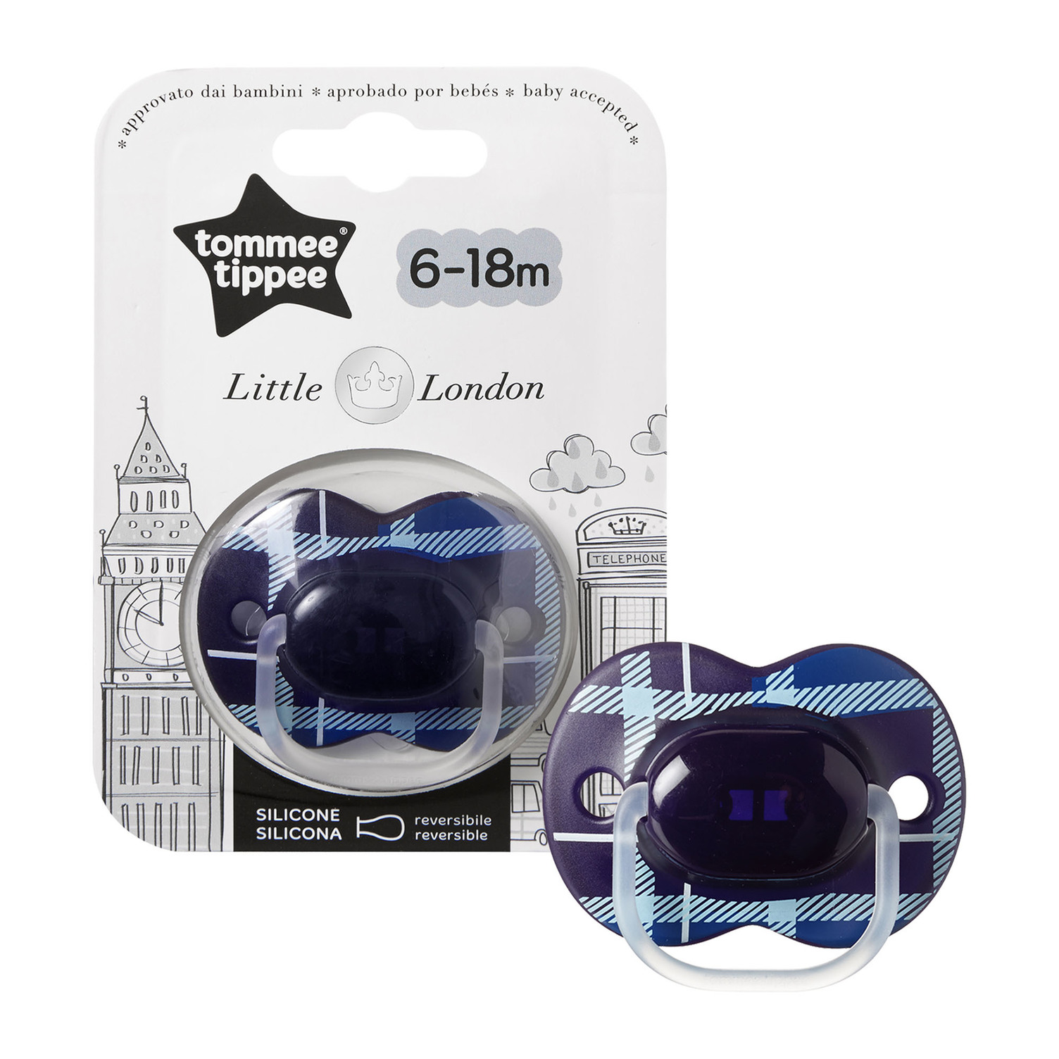 Tommee Tippee Little London Smokk, 6–18 mnd, blå, 1 stk.