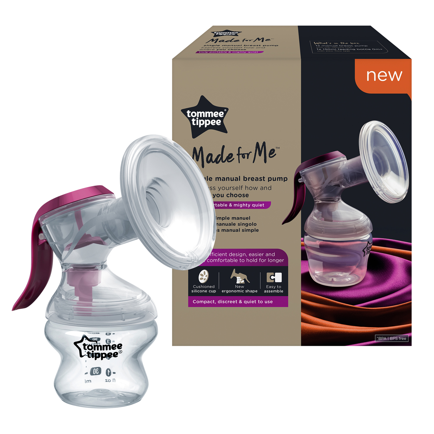 Tommee Tippee Manuell Brystpumpe, 1 stk