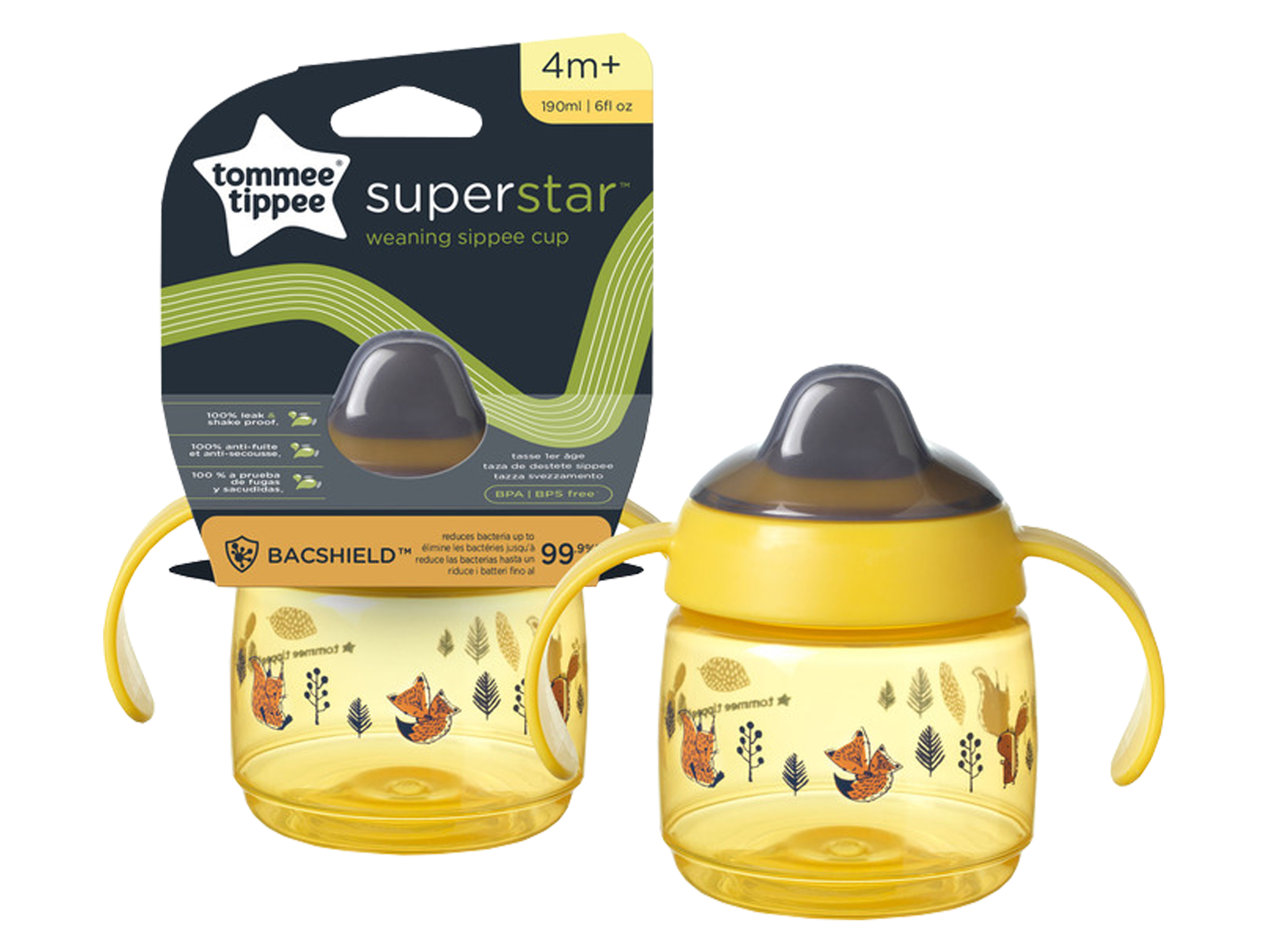 Tommee Tippee Superstar Sippee Cup 4md+, gul, 1 stk.