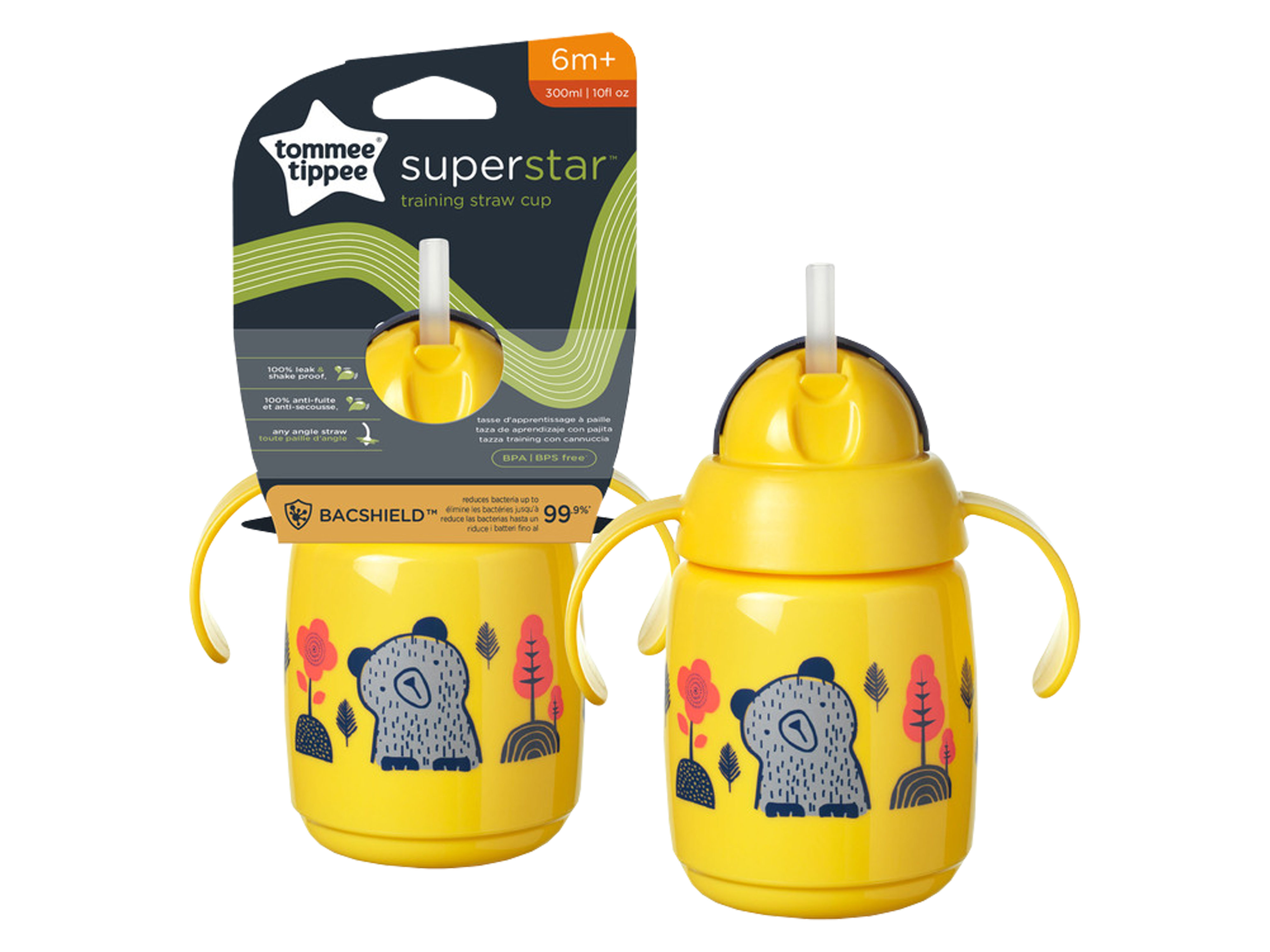 Tommee Tippee Superstar Straw Cup 6md+, Gul, 1 stk.
