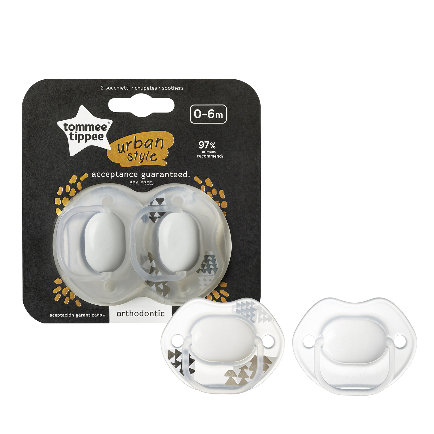 Tommee Tippee Urban smokk, 0–6 mnd, transparent, 2 stk.